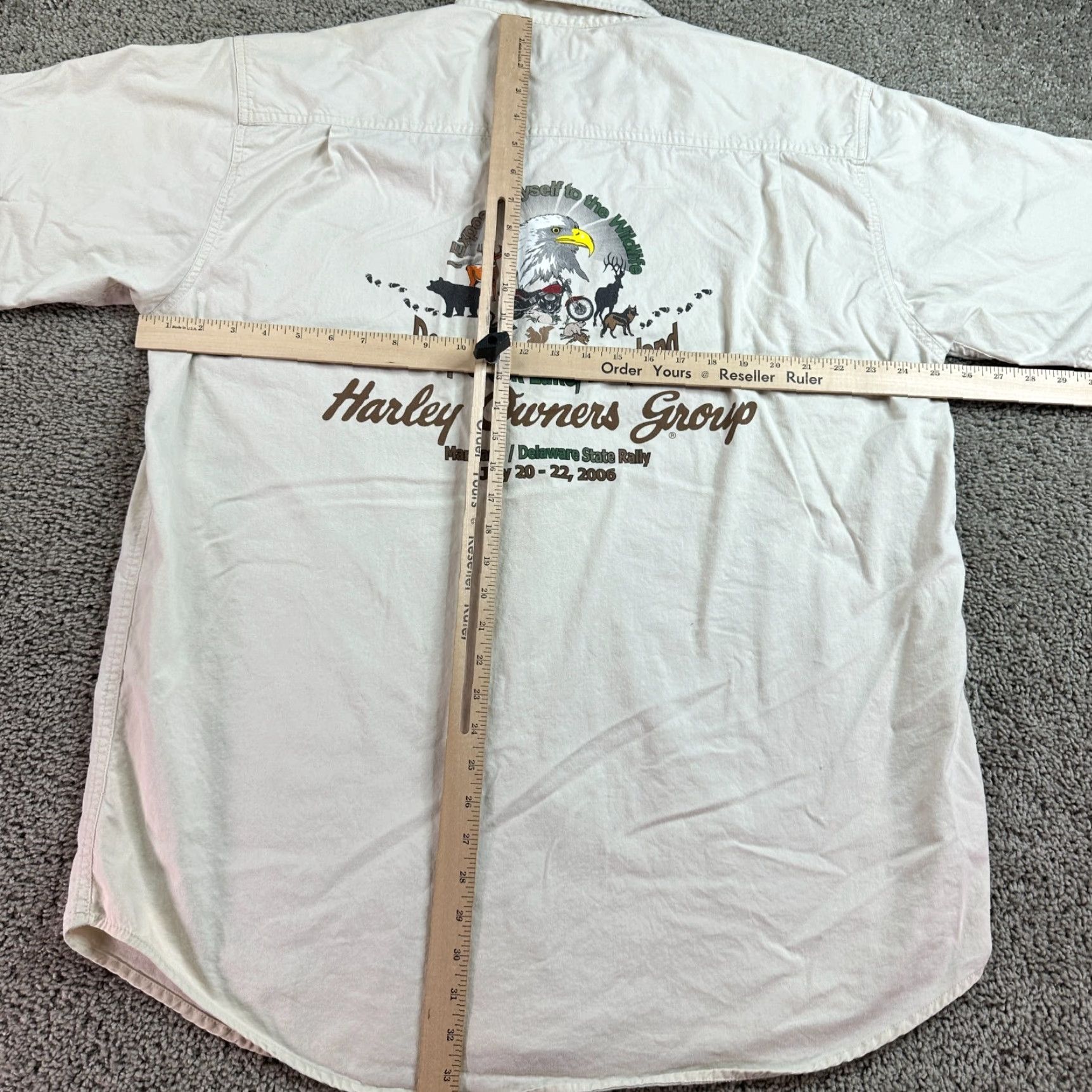 Vintage VINTAGE Harley Owners Group HOG Shirt Mens XL Beige Deep Creek Rally Button Up Size US XL / EU 56 / 4 - 6 Thumbnail