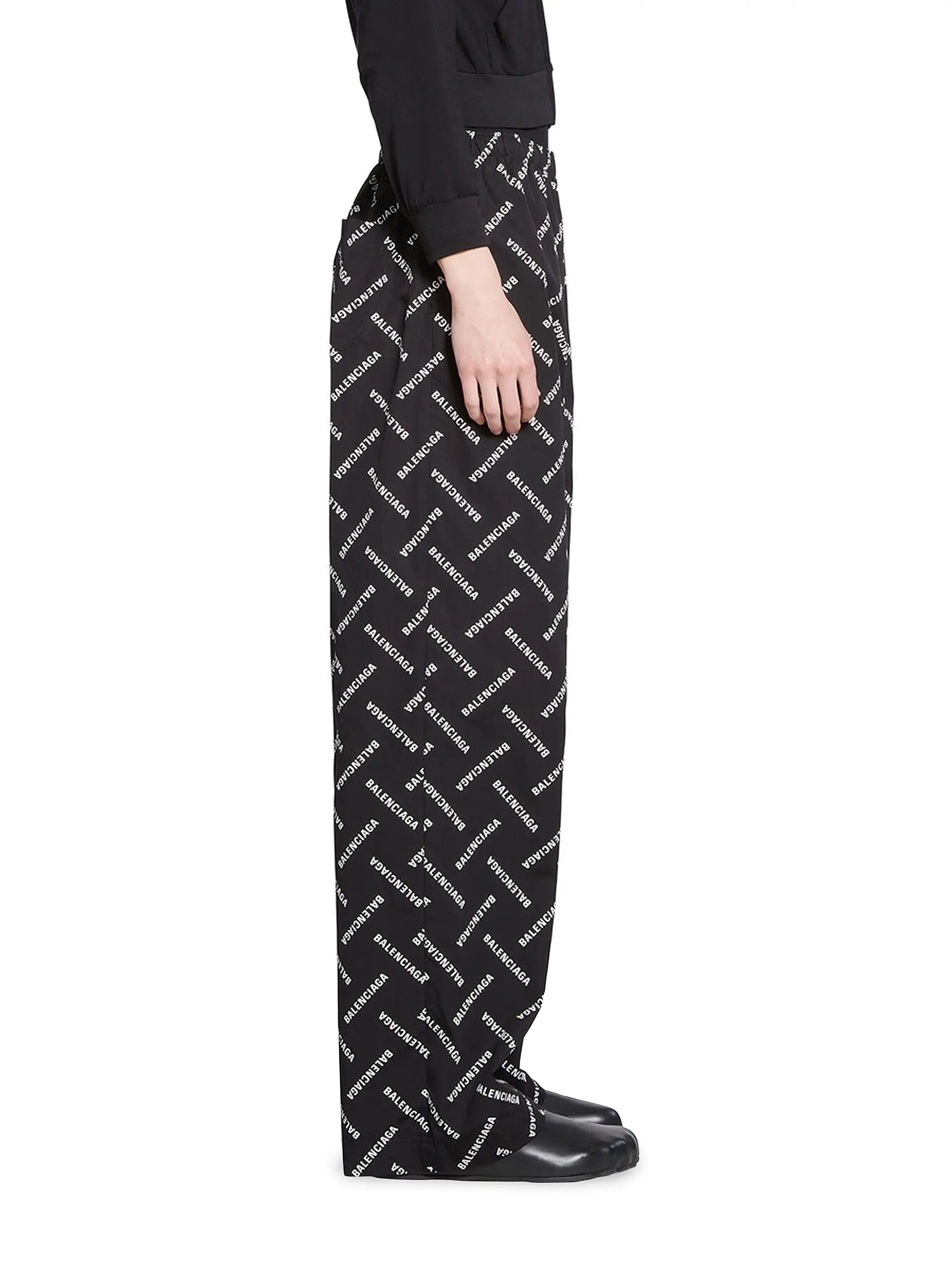 Balenciaga o1srvl11e0925 Bal Diagonal Allover Pyjama Pants in Black Size US 36 / EU 52 - 5 Thumbnail