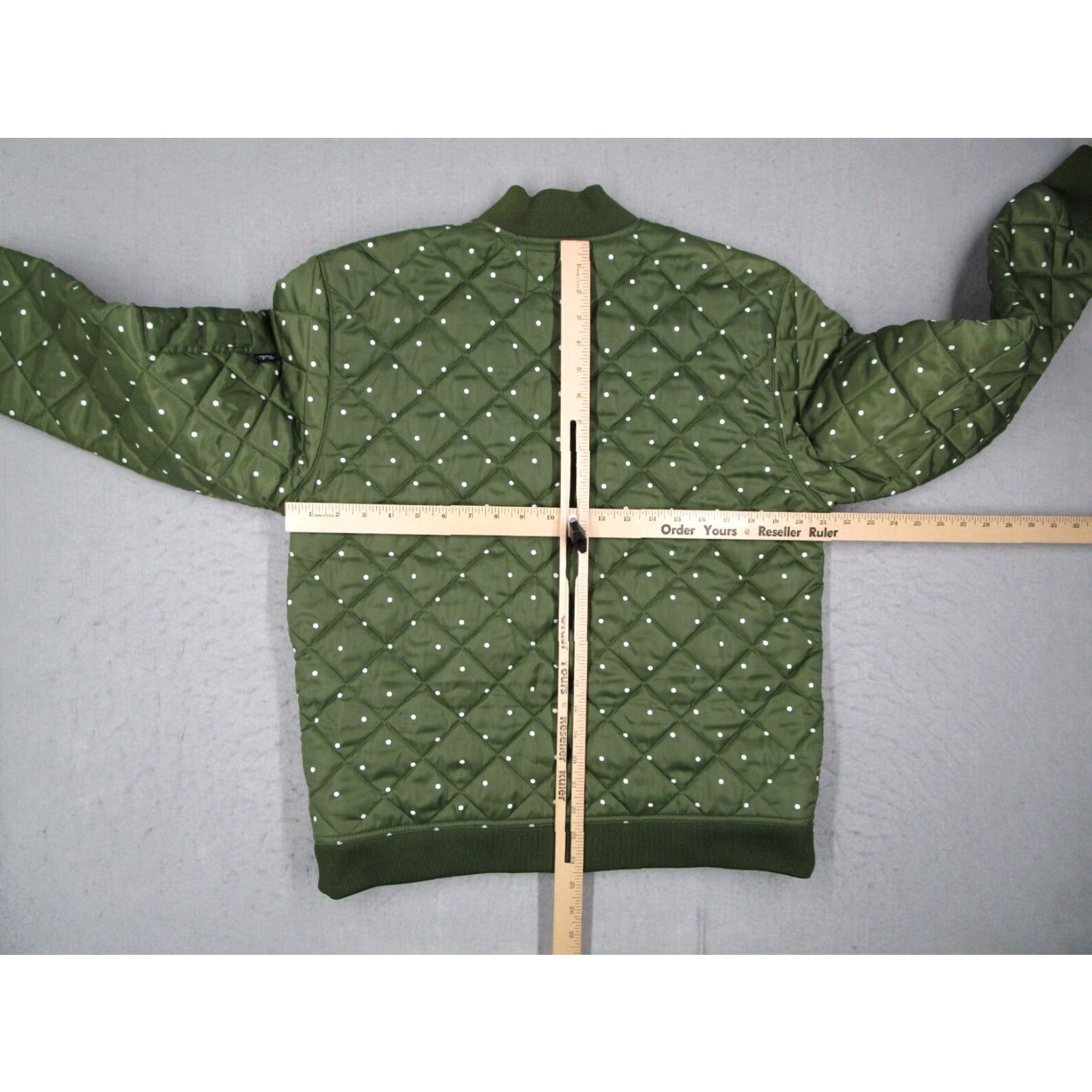 Primitive Primitive Apparel Green Full Zip Quilted Bomber Jacket Mens Medium Polka Dot Size US M / EU 48-50 / 2 - 7 Thumbnail