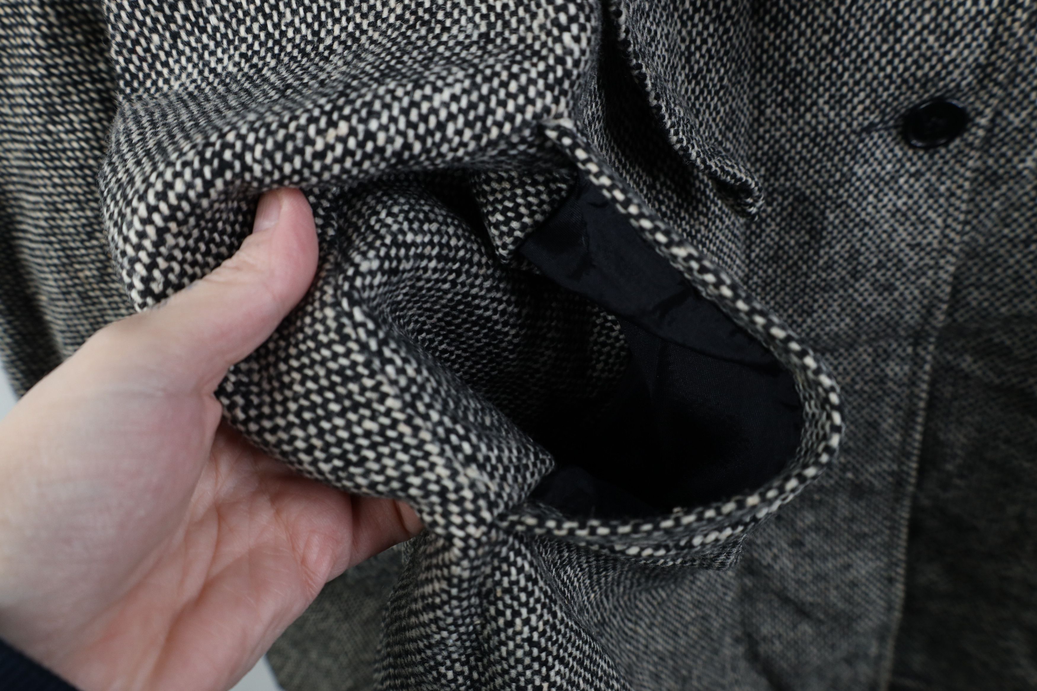 Vintage Vintage 90s Streetwear Wool Tweed Hooded Cape Jacket USA Size ONE SIZE - 7 Thumbnail