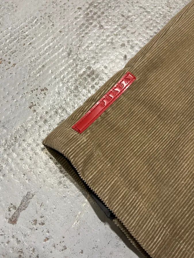 Prada 2000s Prada Linea Rossa Beige Corduroy Velvet Pants Size US 32 / EU 48 - 6 Thumbnail