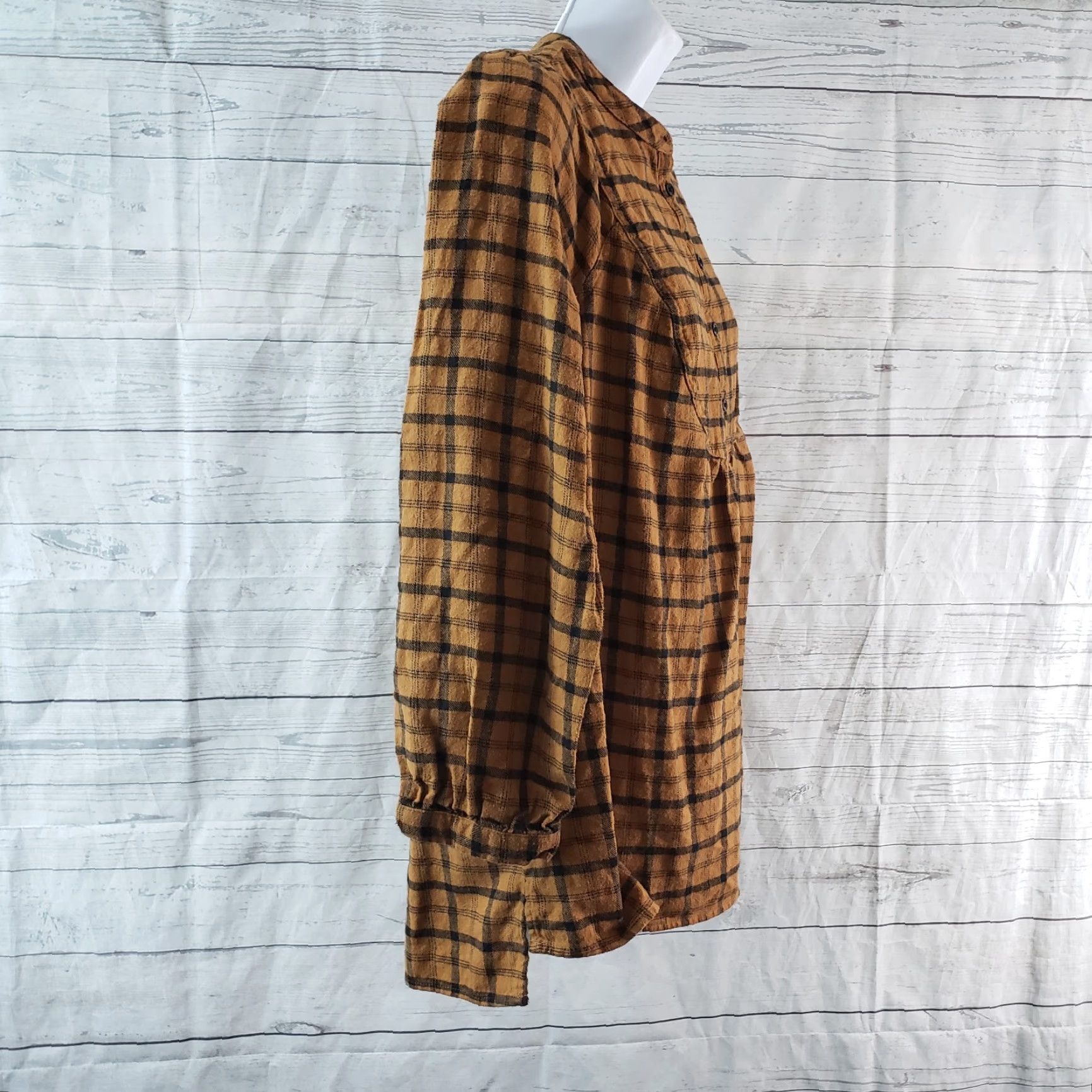 Vintage Isabel Maternity Womens Flannel Top Blouse Sz S Brown Black Plaid Long Sleeve 100% Cotton Ingrid & Isabel Maternity Shirt Womens Size S / US 4 / IT 40 - 3 Thumbnail