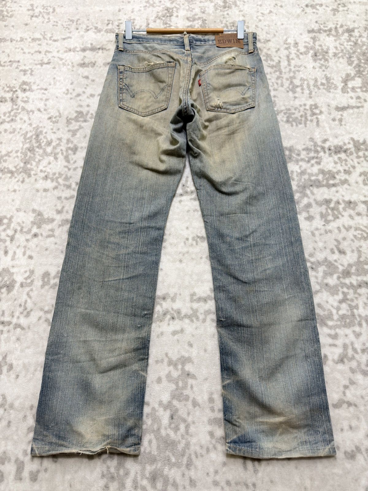 Edwin Edwin 503 Thrashed Mud Wash Jeans Extreme Distressed Denim Size US 28 / EU 44 - 2 Thumbnail