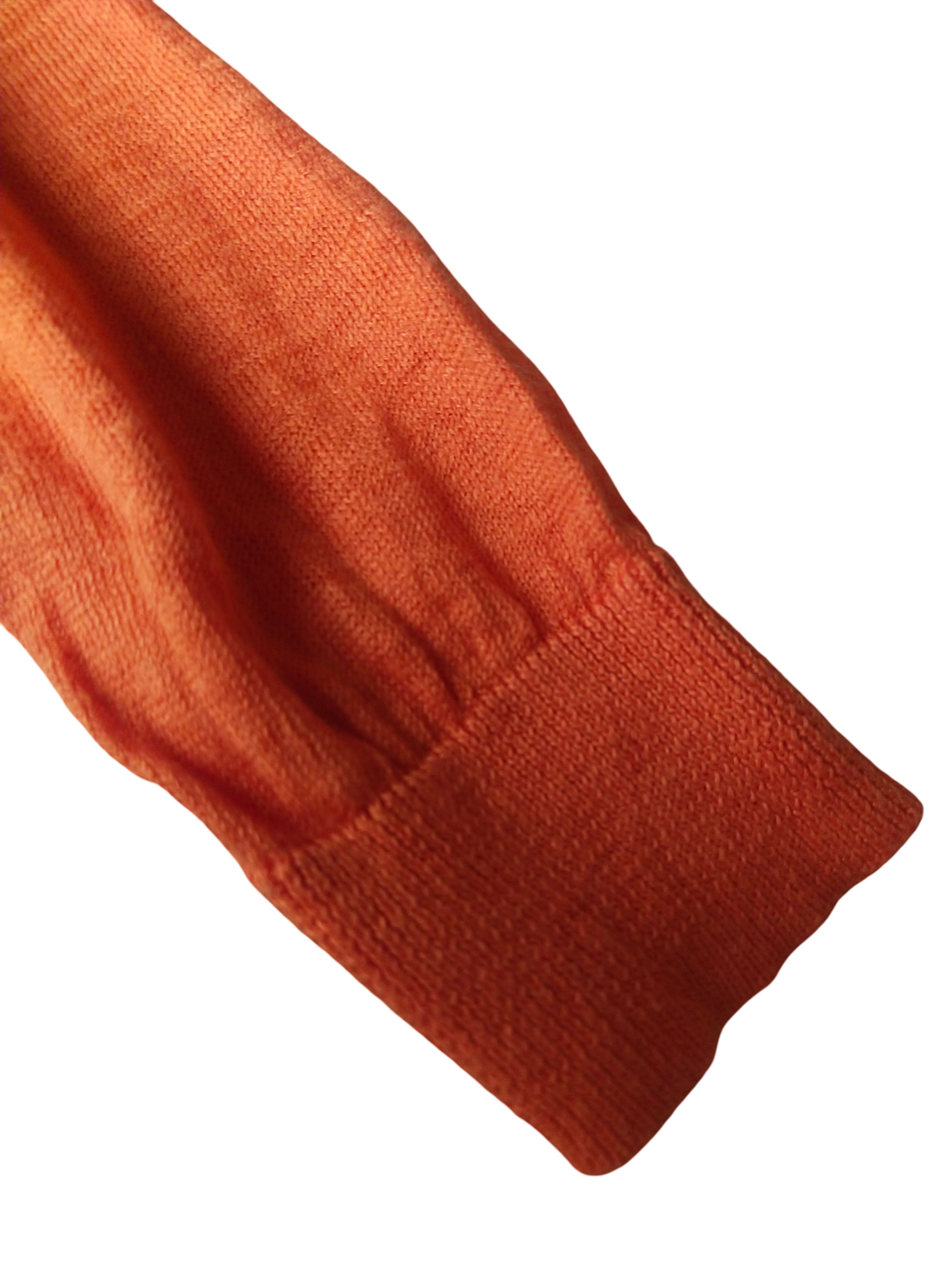 Krizia Uomo Evex by Krizia Sanyo Shokai 100% Linen Orange Cardigan Size M / US 6-8 / IT 42-44 - 5 Thumbnail