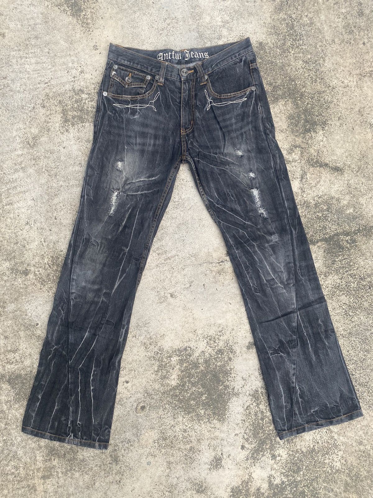 If Six Was Nine × Japanese Brand Flare Jeans Antful Distressed Clawmark Splash Size US 30 / EU 46 - 3 Thumbnail