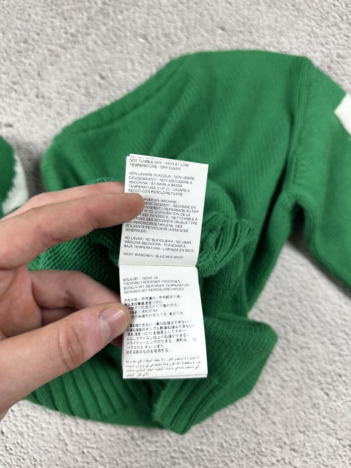 Off-White Off-White Kids Green Helvetica Sweater Y2K Size US XS / EU 42 / 0 - 13 Thumbnail