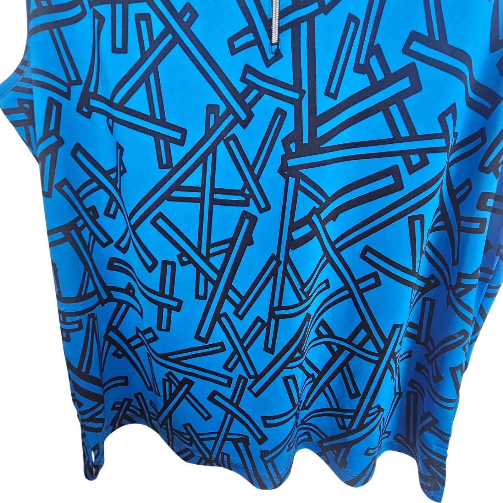Jamiesons Of Shetland Jamie Sadock Womens Sleeveless Golf Polo Shirt L Geometric Size L / US 10 / IT 46 - 3 Thumbnail