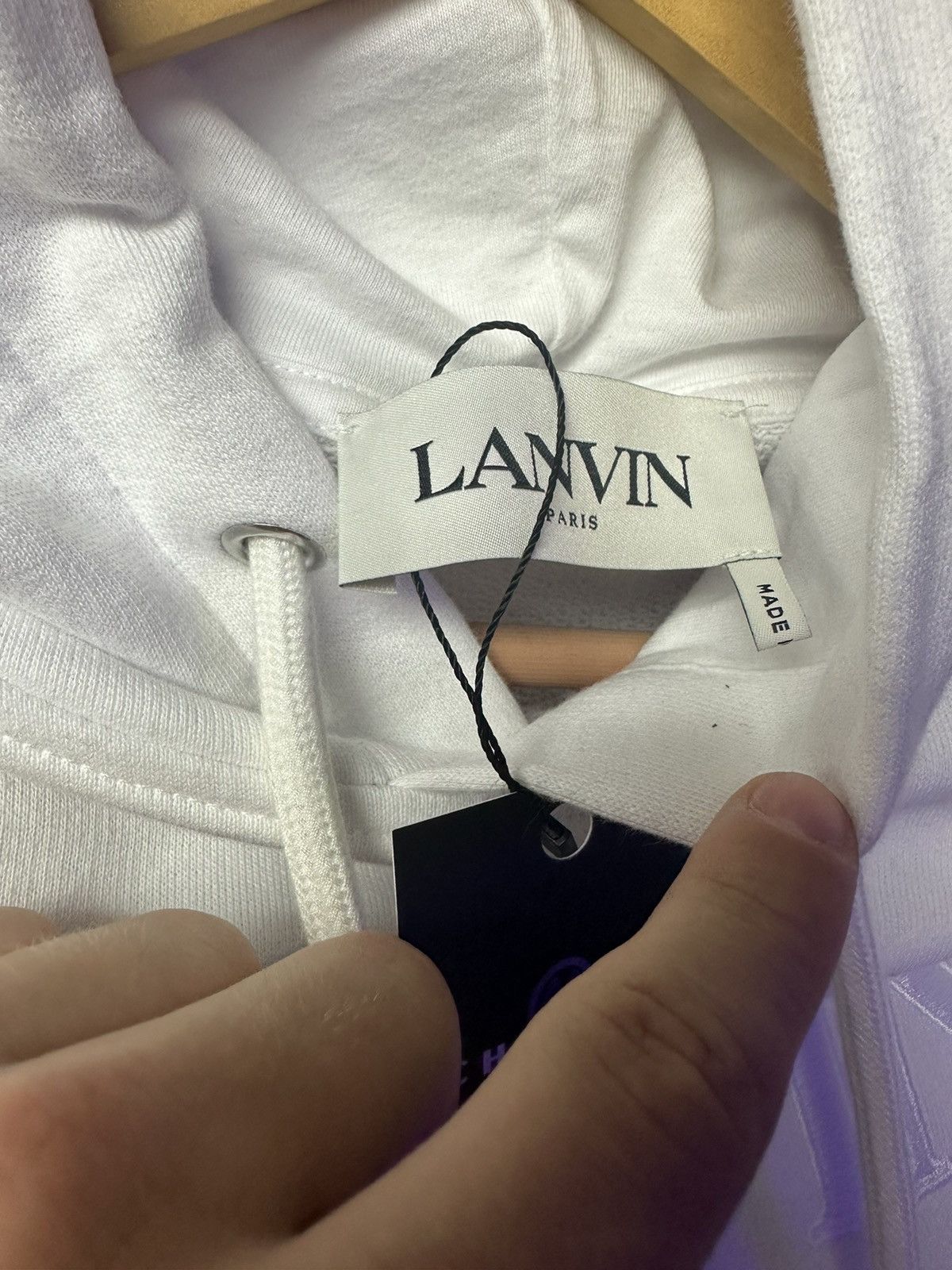 Lanvin Lanvin Logo Hoodie White Size US L / EU 52-54 / 3 - 3 Thumbnail