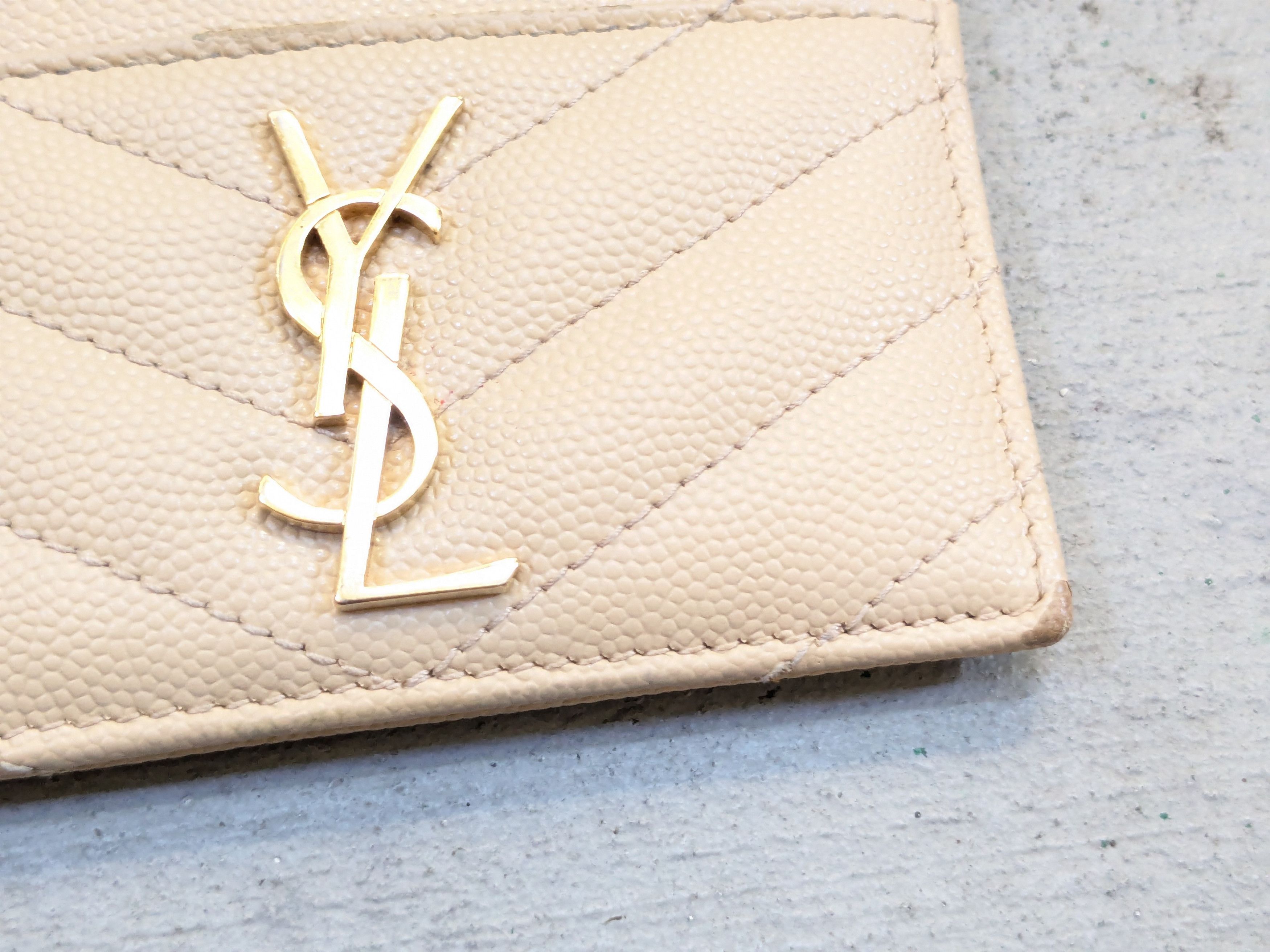 Saint Laurent Paris Saint Laurent Paris Wallet Cardholder Beige Leather SLP YSL Size ONE SIZE - 9 Thumbnail
