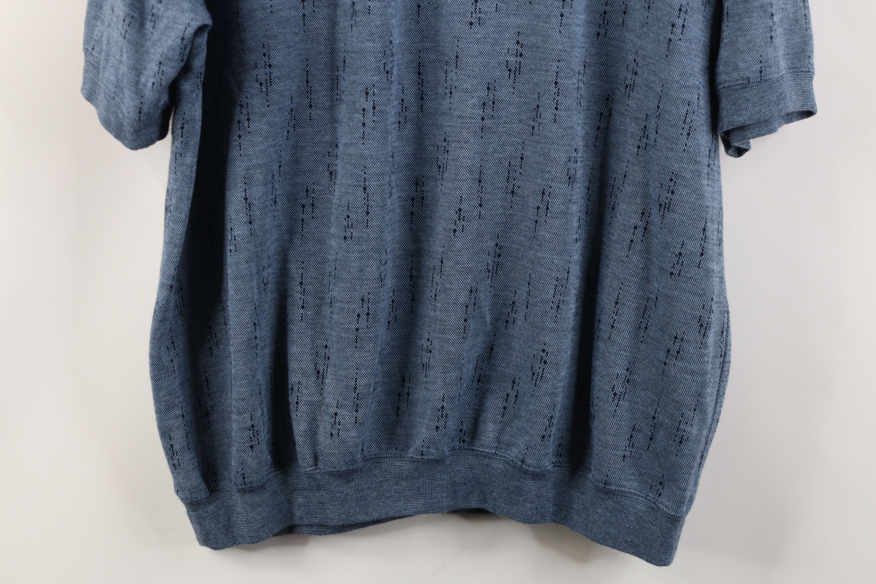 Vintage Vintage 90s Streetwear Fleck Knit Pullover Polo Shirt Blue Size US XL / EU 56 / 4 - 11 Thumbnail