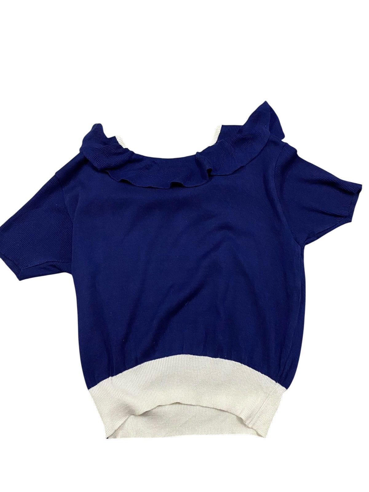 Yves Saint Laurent Vintage Yves Saint Laurent YSL Tricots Ruffle Collar Knit Size M / US 6-8 / IT 42-44 - 6 Thumbnail