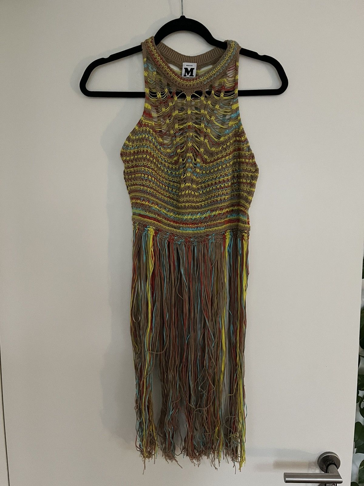 image of Missoni Crochet Beach Top With Colour Details in Beige, Women's (Size Small)