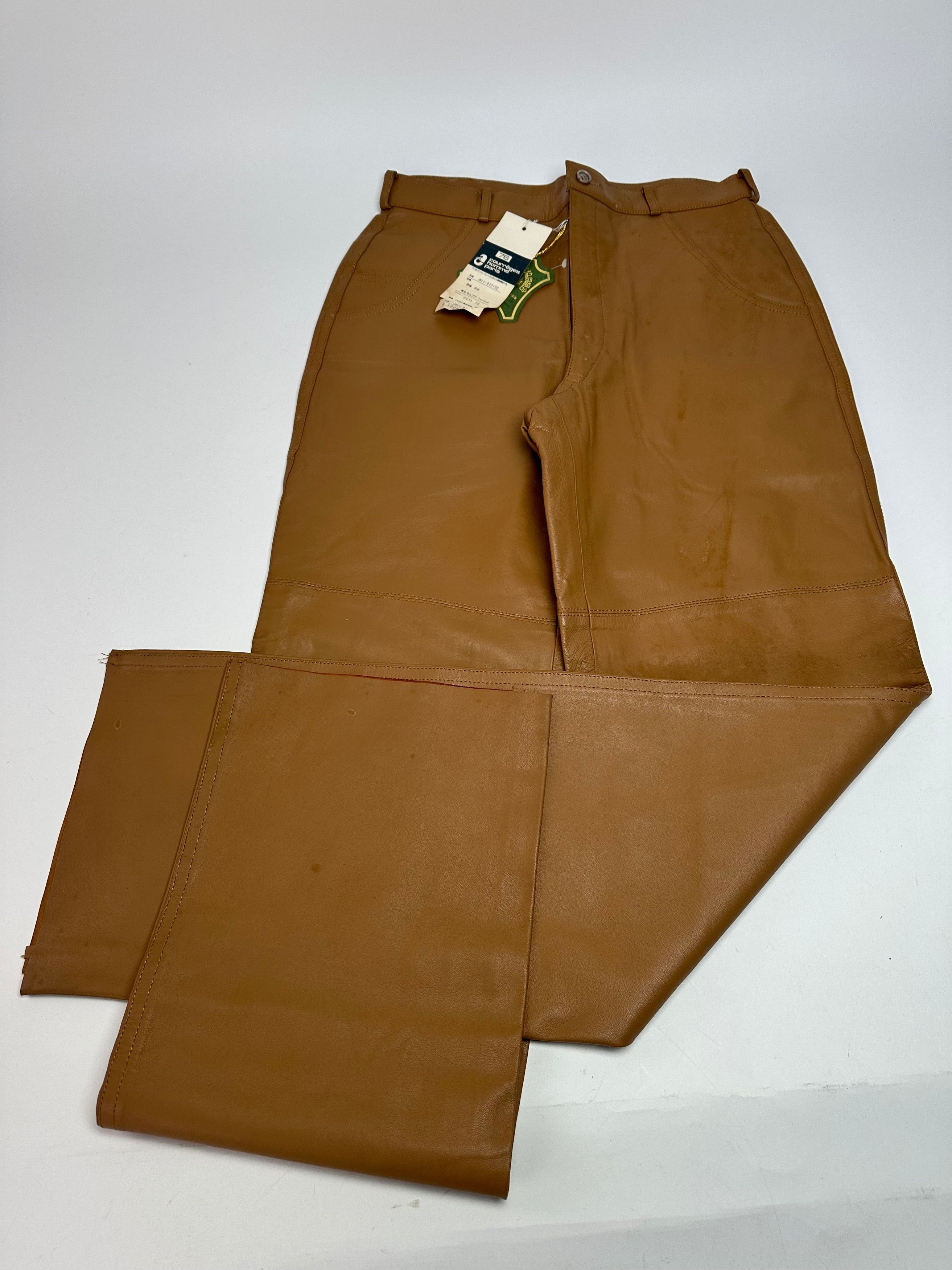 Courreges Vintage Leather Pants Brown M Size US 38 / EU 54 - 1 Thumbnail