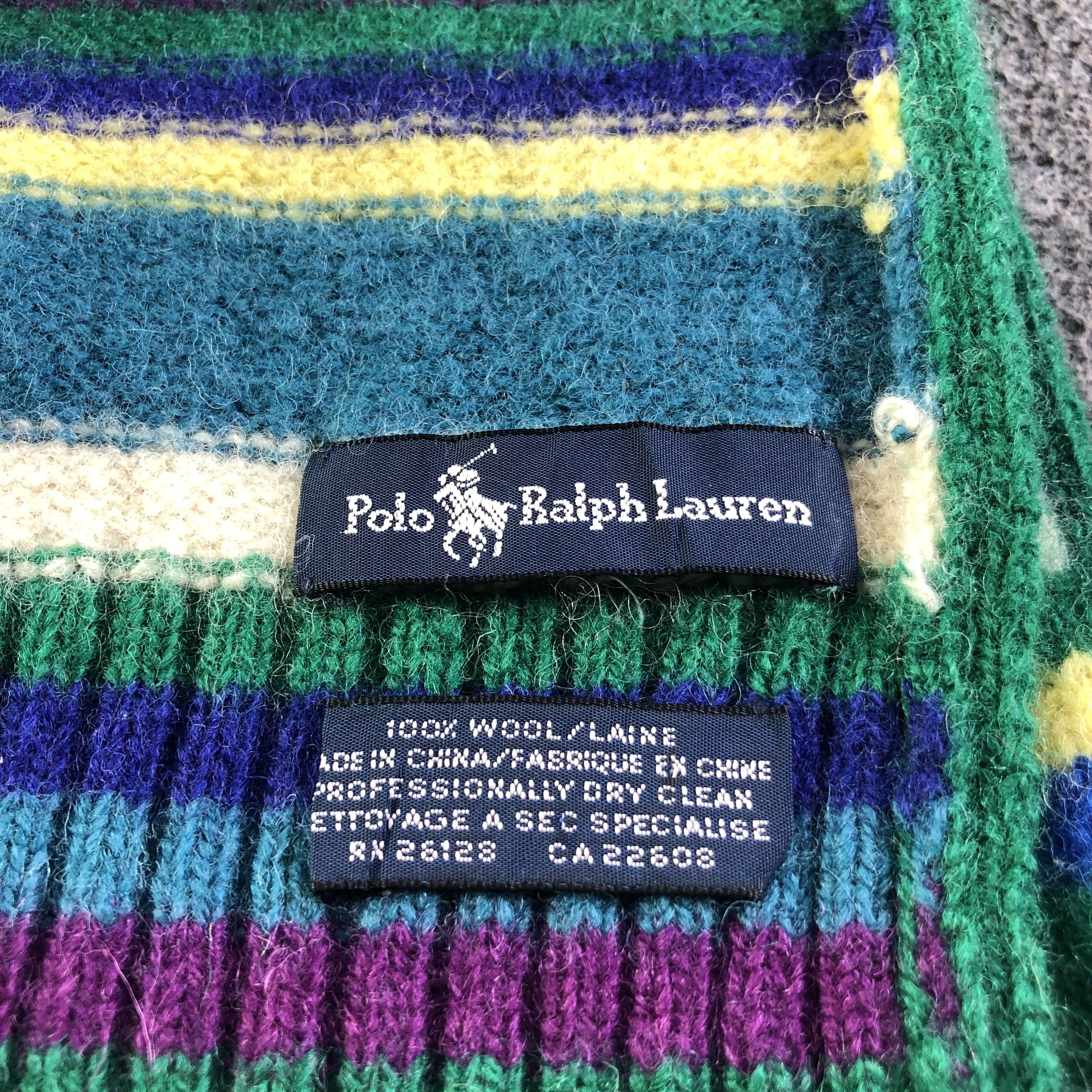Polo Ralph Lauren Polo Ralph Lauren Striped Wool Scarf Muffler V2780 Size ONE SIZE - 4 Thumbnail
