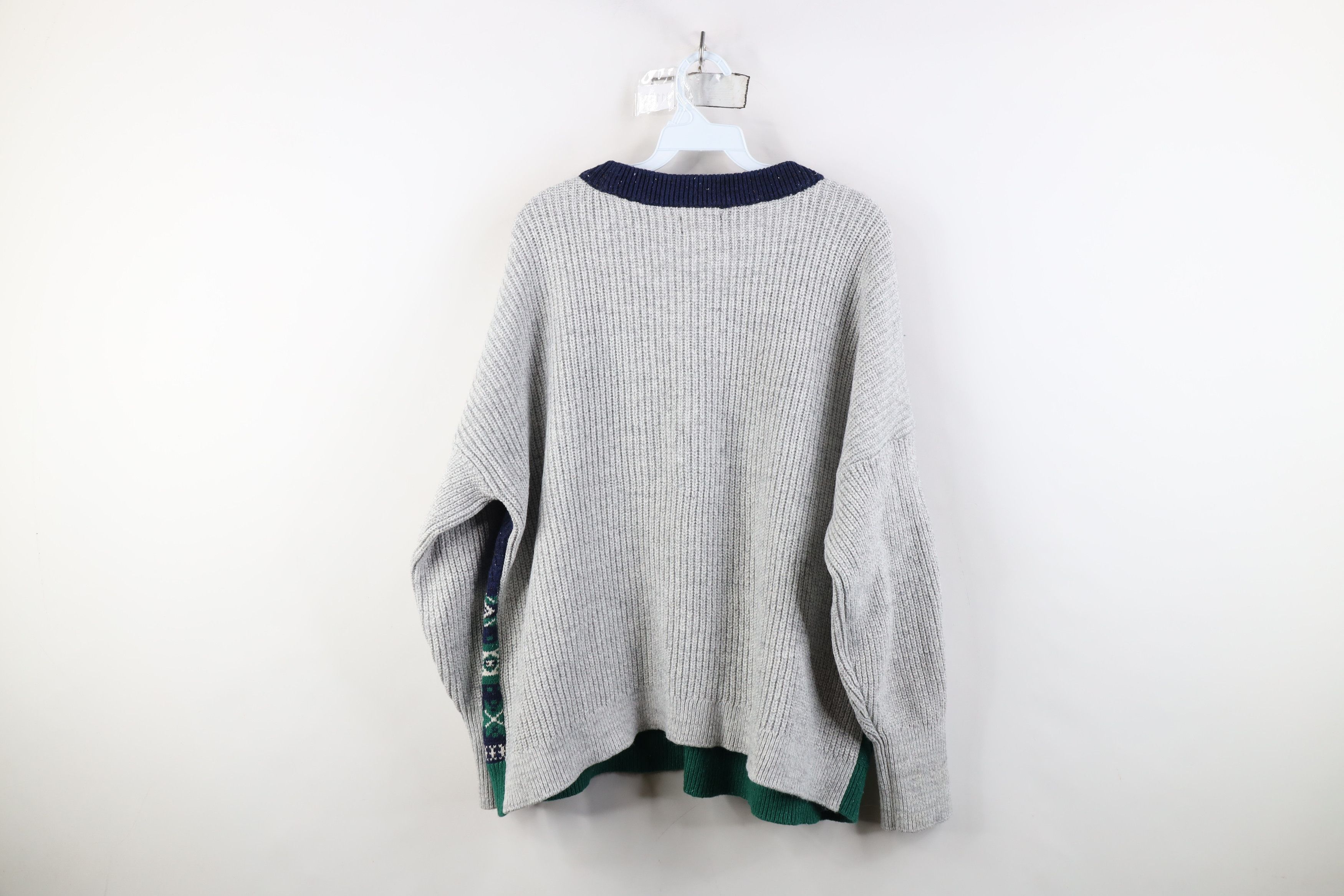Lands' End Vintage Y2K Lands End Blend Fair Isle Cable Knit Sweater Size L / US 10 / IT 46 - 11 Thumbnail