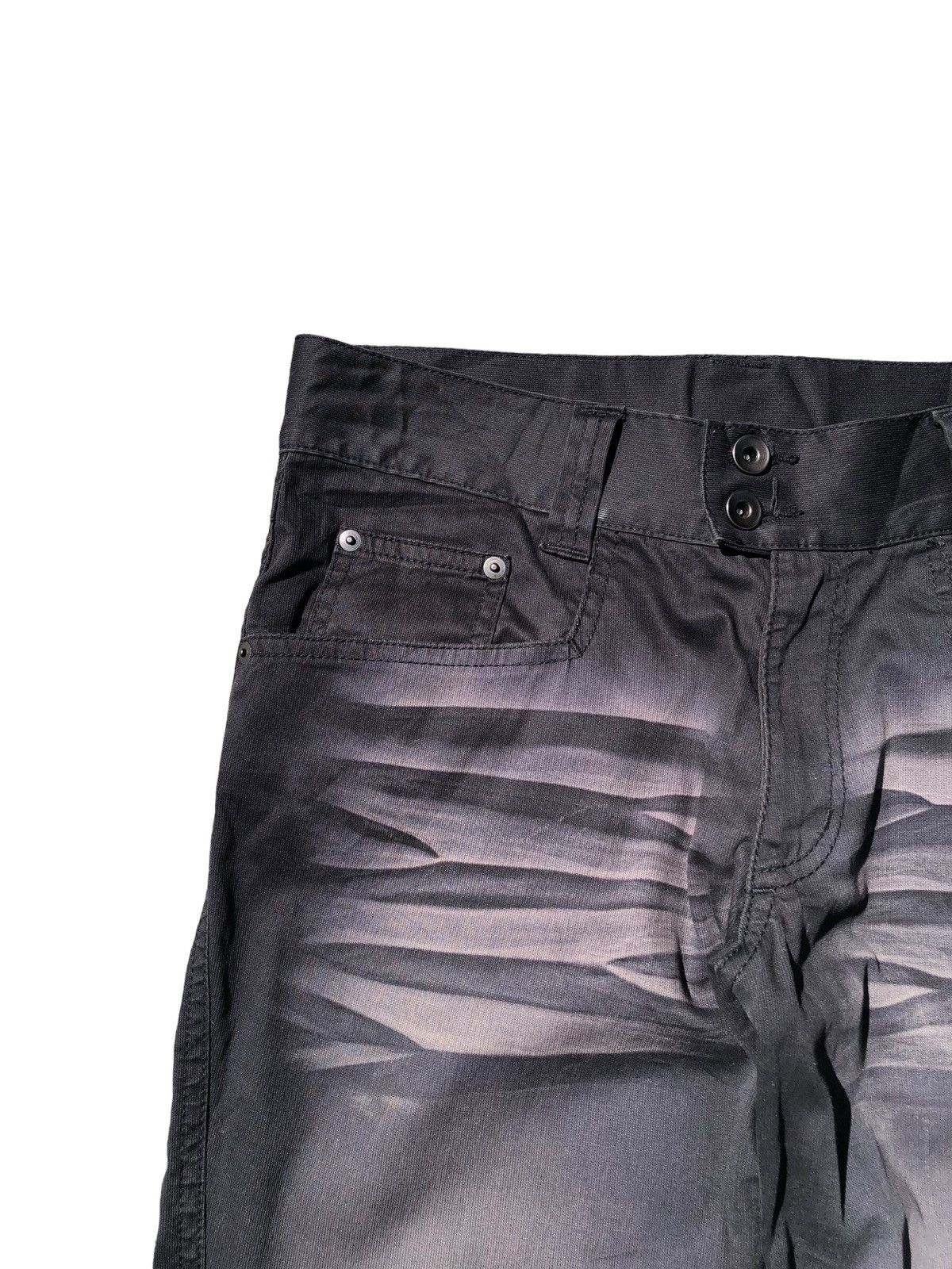 Japanese Brand Michel Klein acid wash spiral cut flare pants Size US 33 - 5 Thumbnail