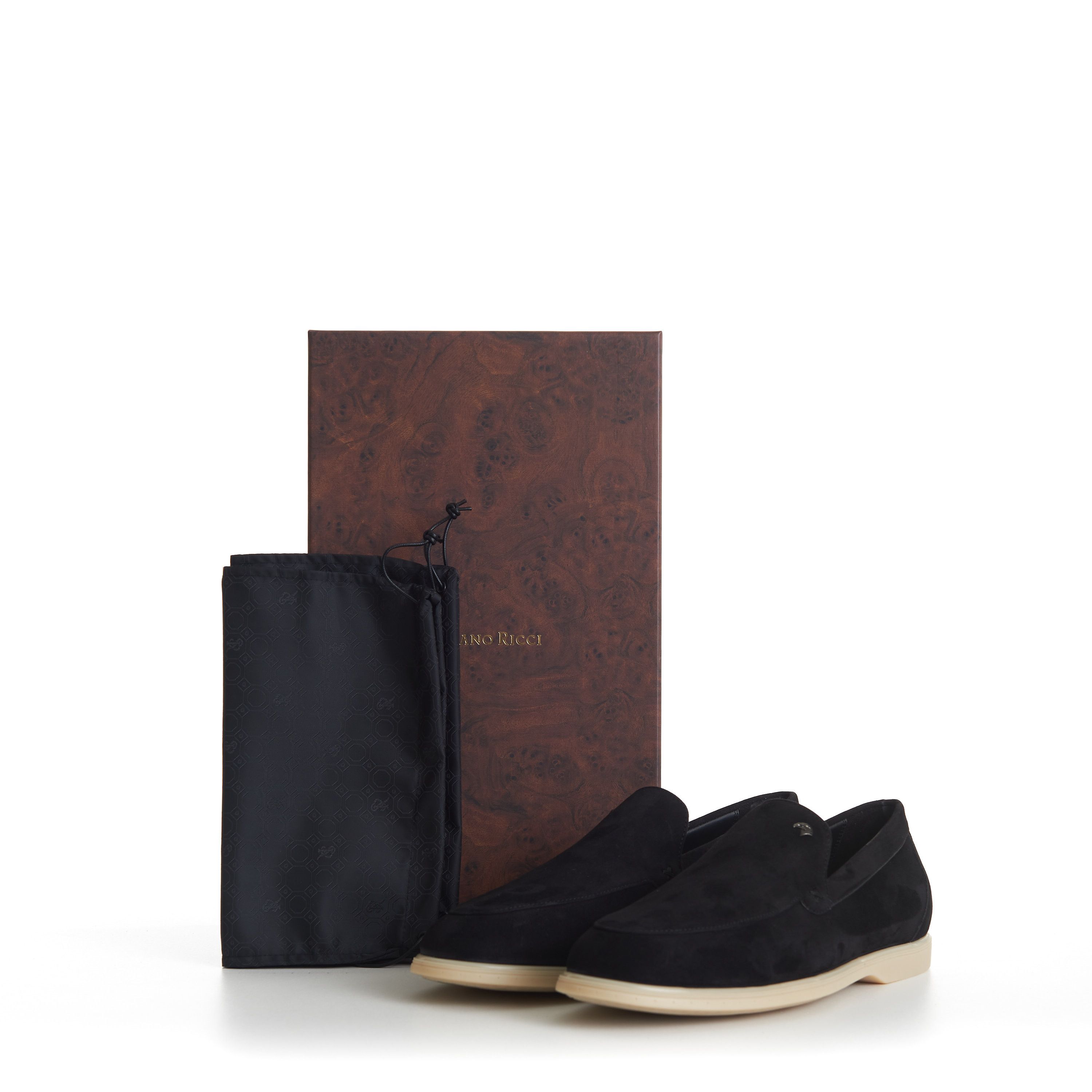 Stefano Ricci Black Suede Slip-On Loafers - Eagle Head Hardware Size US 10 / EU 43 - 13 Thumbnail
