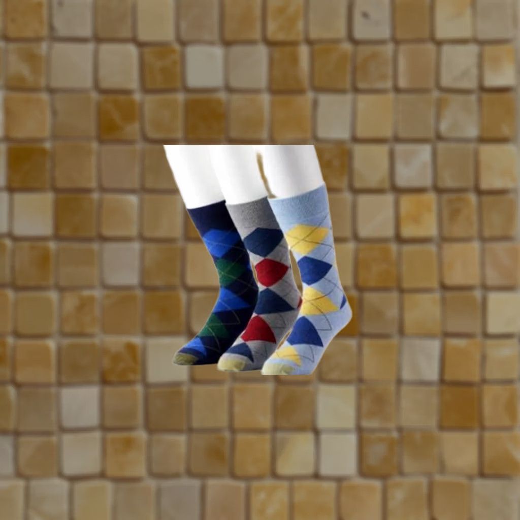 Vintage Mens Goldtoe Socks Clubhouse 3 Pairs Arch Support Argyle Diamond Size ONE SIZE - 1 Preview