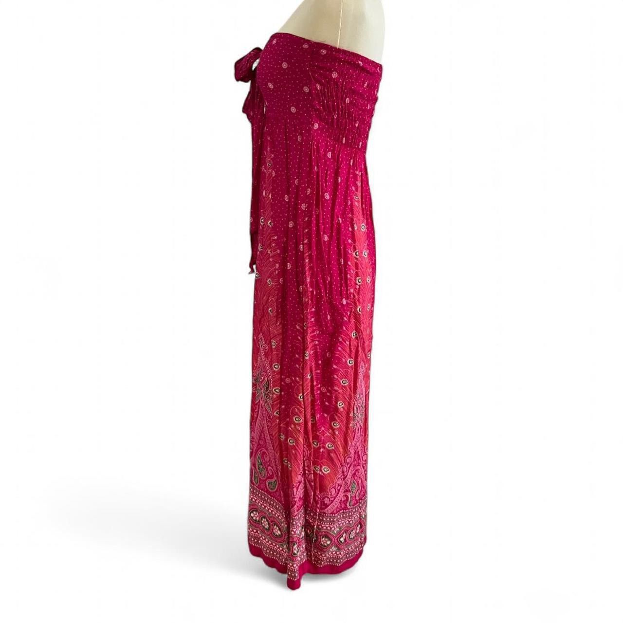 Other Vintage boho fairy hot pink paisley print strapless dress💗 Size S / US 4 / IT 40 - 6 Thumbnail