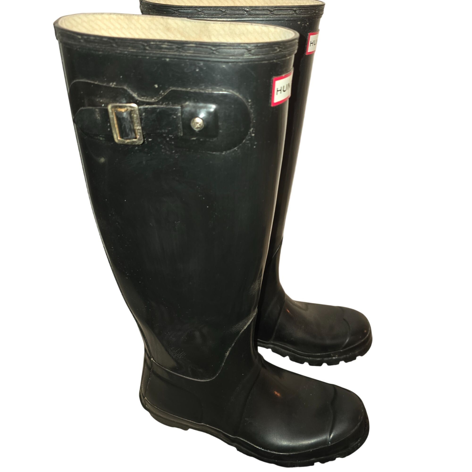 Hunter Hunter Tall Black Rubber Rain Boots Womens 8 Golashes Spring Size US 8 / IT 38 - 4 Thumbnail