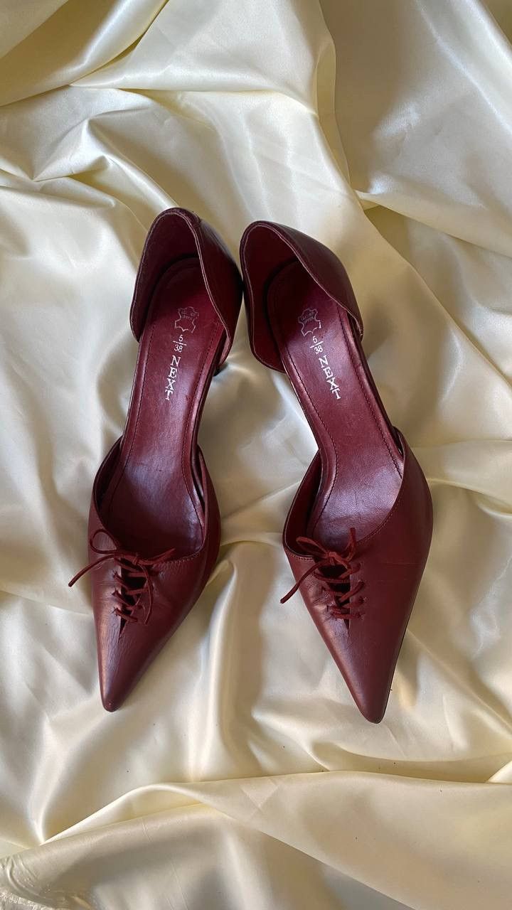 Vintage Vintage burgundy kitten heels Size US 8 / IT 38 - 2 Thumbnail