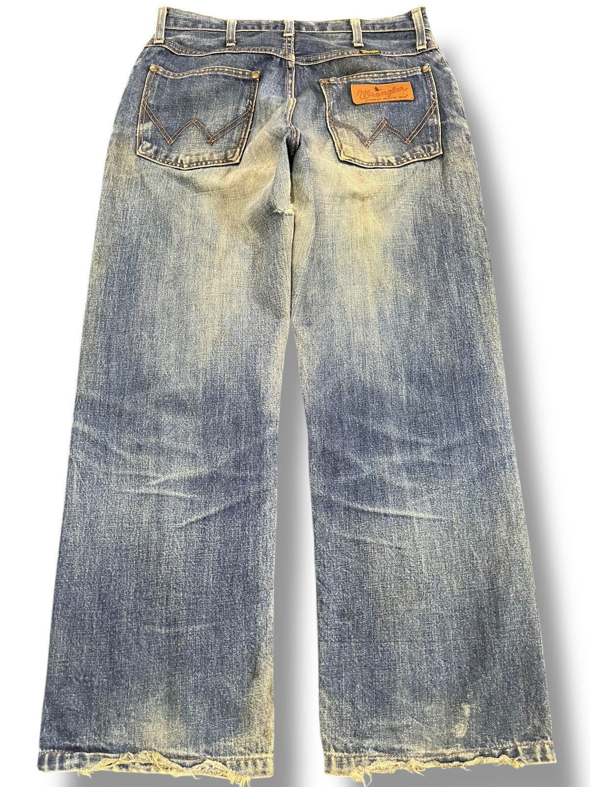4GSELLER Vintage Wrangler Selvedge Mudwash Distressed Denim Size US 30 / EU 46 - 6 Thumbnail