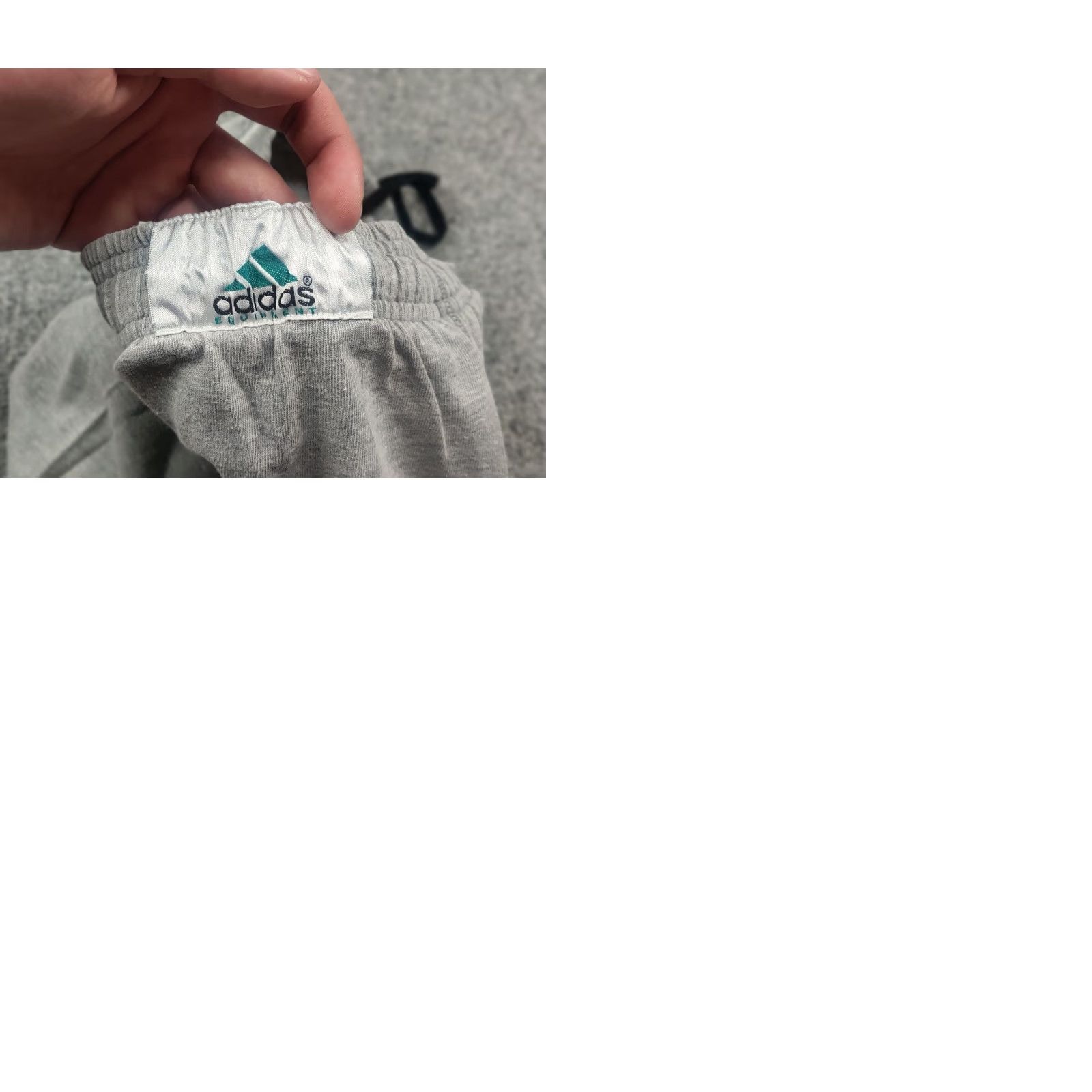 Adidas VINTAGE Adidas Equipment logo Gray Cotton Shorts with Pockets Drawstring – Men M, 32, 90s, Summer, Activewear Size US 31 - 9 Thumbnail