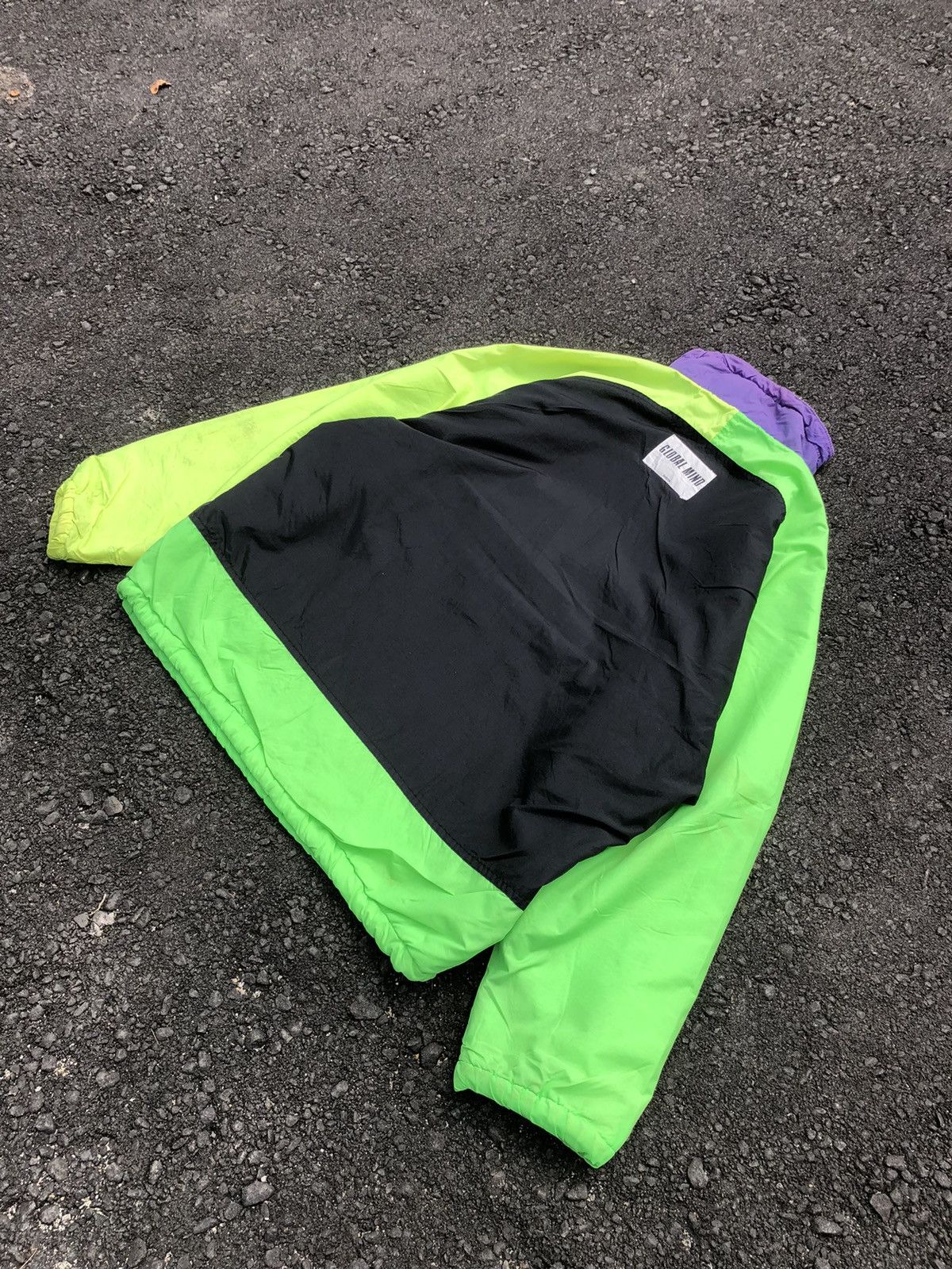 Japanese Brand Vtg Global Mind Neon Colourblock Anorak Halfzipper Jacket Size US XXL / EU 58 / 5 - 14 Thumbnail