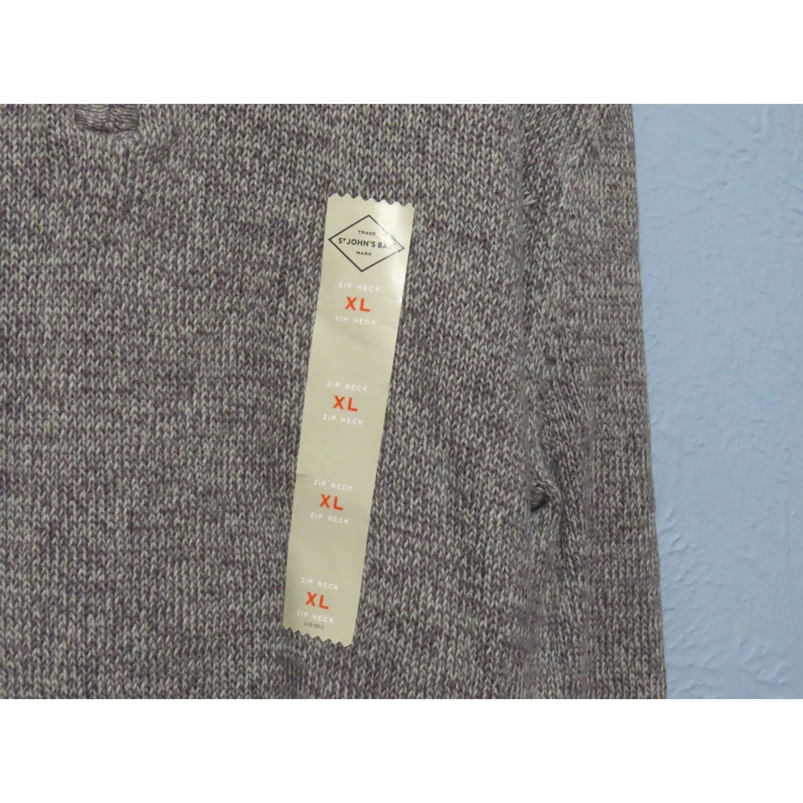 Vintage St. John's Bay Mens XL 1/4 Zip Pullover Sweater Thick Knit Gray Marl NWT Pullover Knit Mock Neck Zipper Button Pattern Solid Accessories Logo Size US XL / EU 56 / 4 - 4 Thumbnail