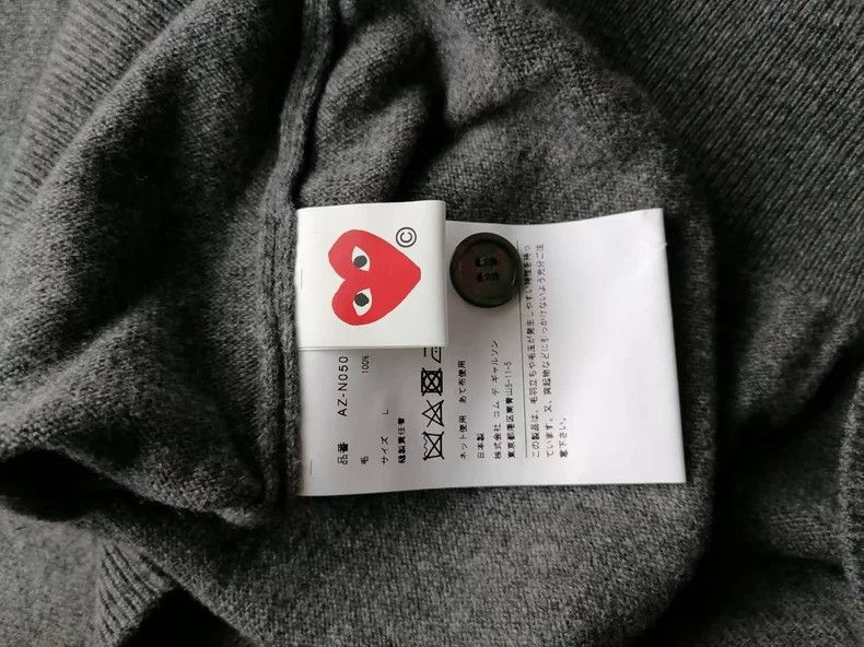 Comme des Garcons Comme Des Garcons Dark Grey Gold Heart Cardigan Size US L / EU 52-54 / 3 - 6 Thumbnail