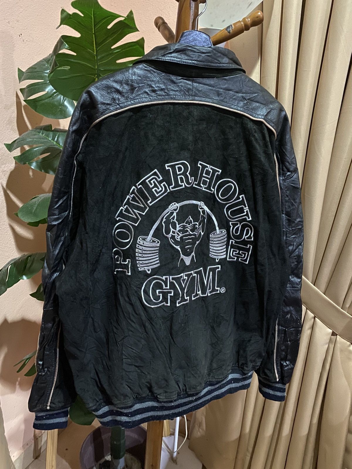 Leather Powerhouse Gym Leather Varsity Jacket Iconic Bodybuilding Size US XL / EU 56 / 4 - 9 Thumbnail