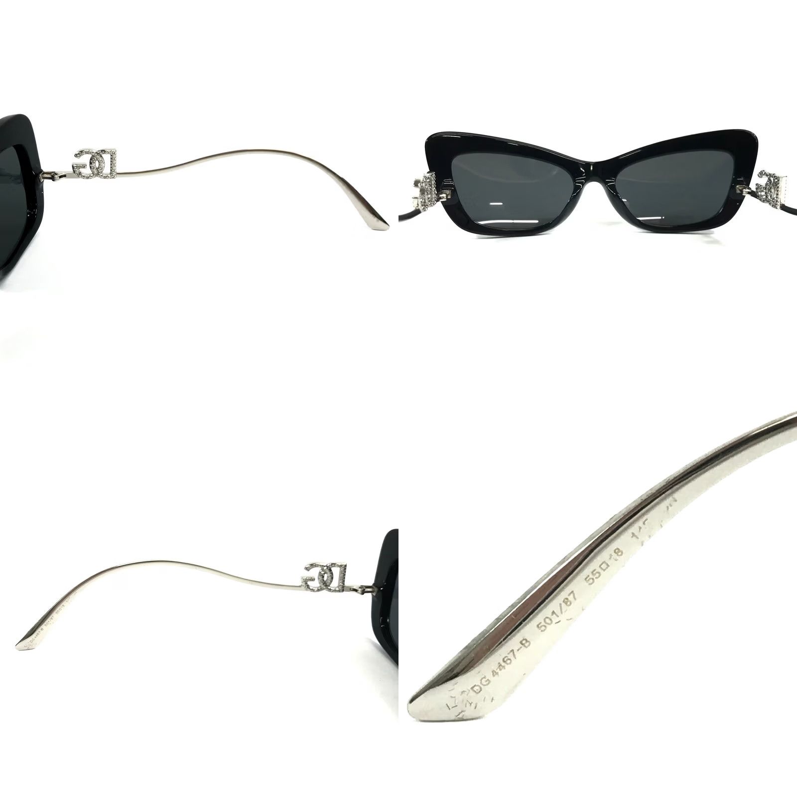 Dolce & Gabbana Sunglasses DG4467-B 501/87 Black Silver Crystals w/ Grey Lenses Dolce & Gabbana Sunglasses DG4447-B 501/87 Black Crystal  main image 2