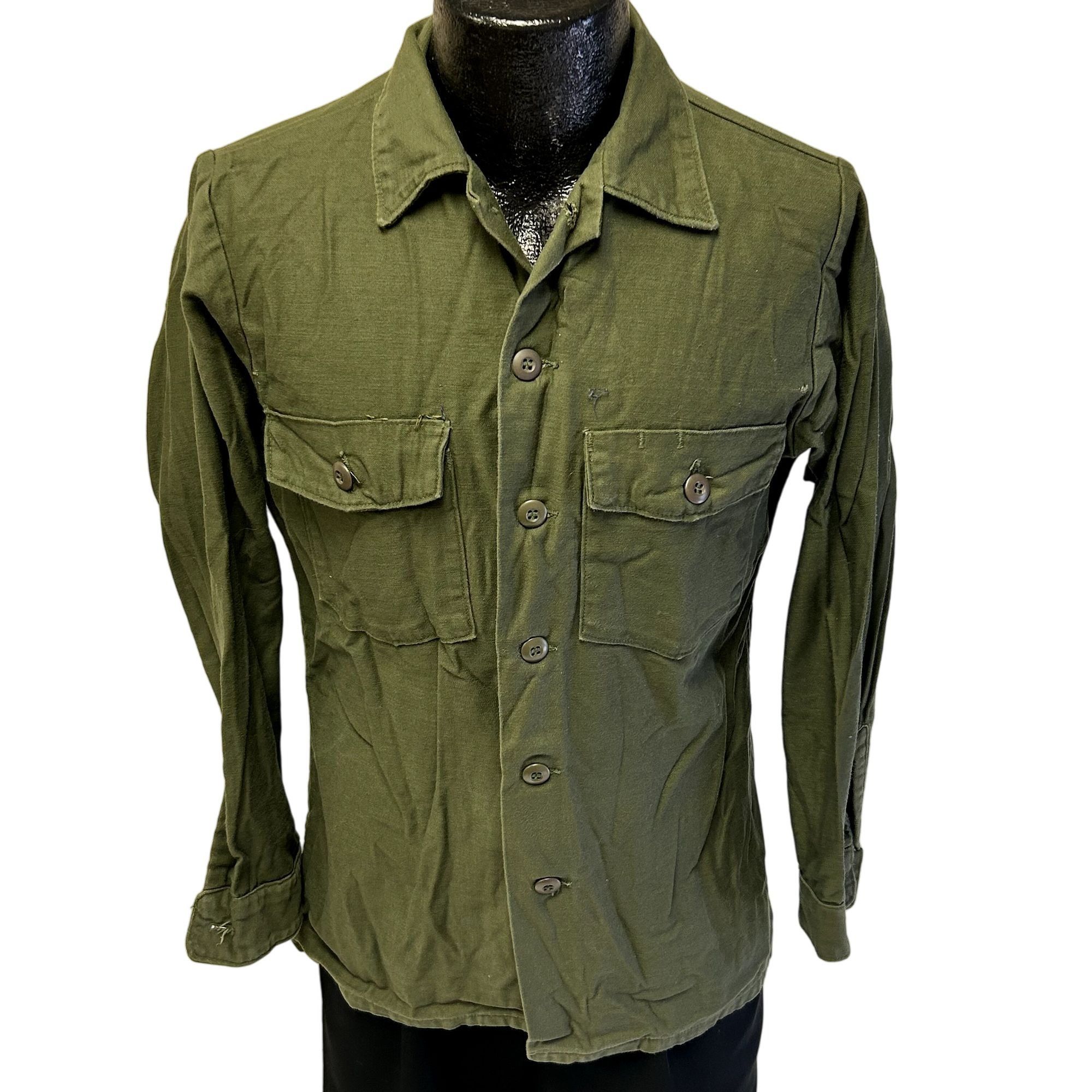 70's Vietnam Military US Navy SATEEN OG 107 Utility Shirt