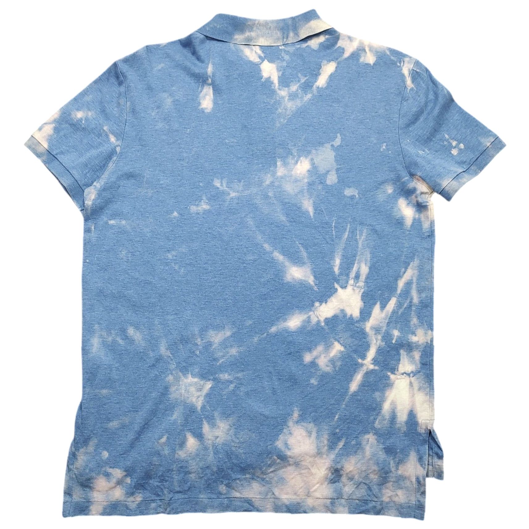 Polo Ralph Lauren VINTAGE Polo Ralph Lauren Shirt Mens Tie Dye Blue 100% Cotton Pima Short Sleeve Polo Acid Wash 90s College Classic USA Mens M Size US M / EU 48-50 / 2 - 2 Thumbnail