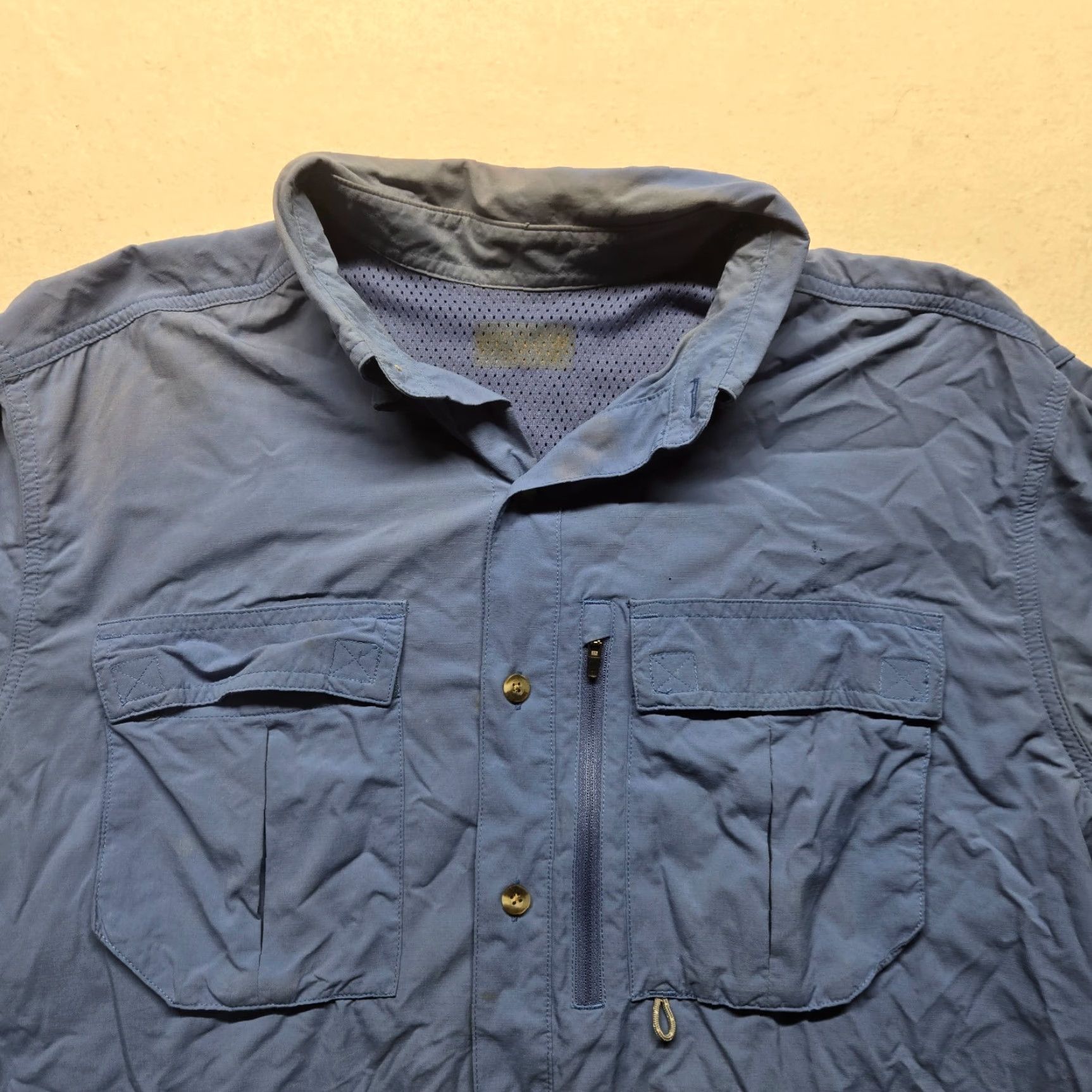 Vintage Sportswear Shirt Fishing Solid Blue Long Sleeve Button-Up Adult Men's XL Size US XL / EU 56 / 4 - 2 Thumbnail