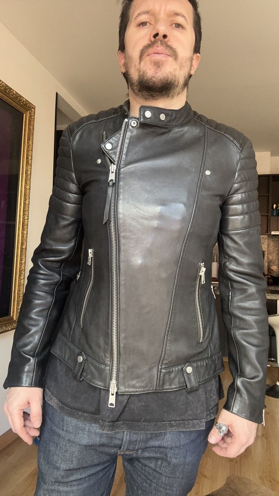 Allsaints Allsaints Leather Jacket Jasper Biker Black XS Size US XS / EU 42 / 0 - 21 Thumbnail