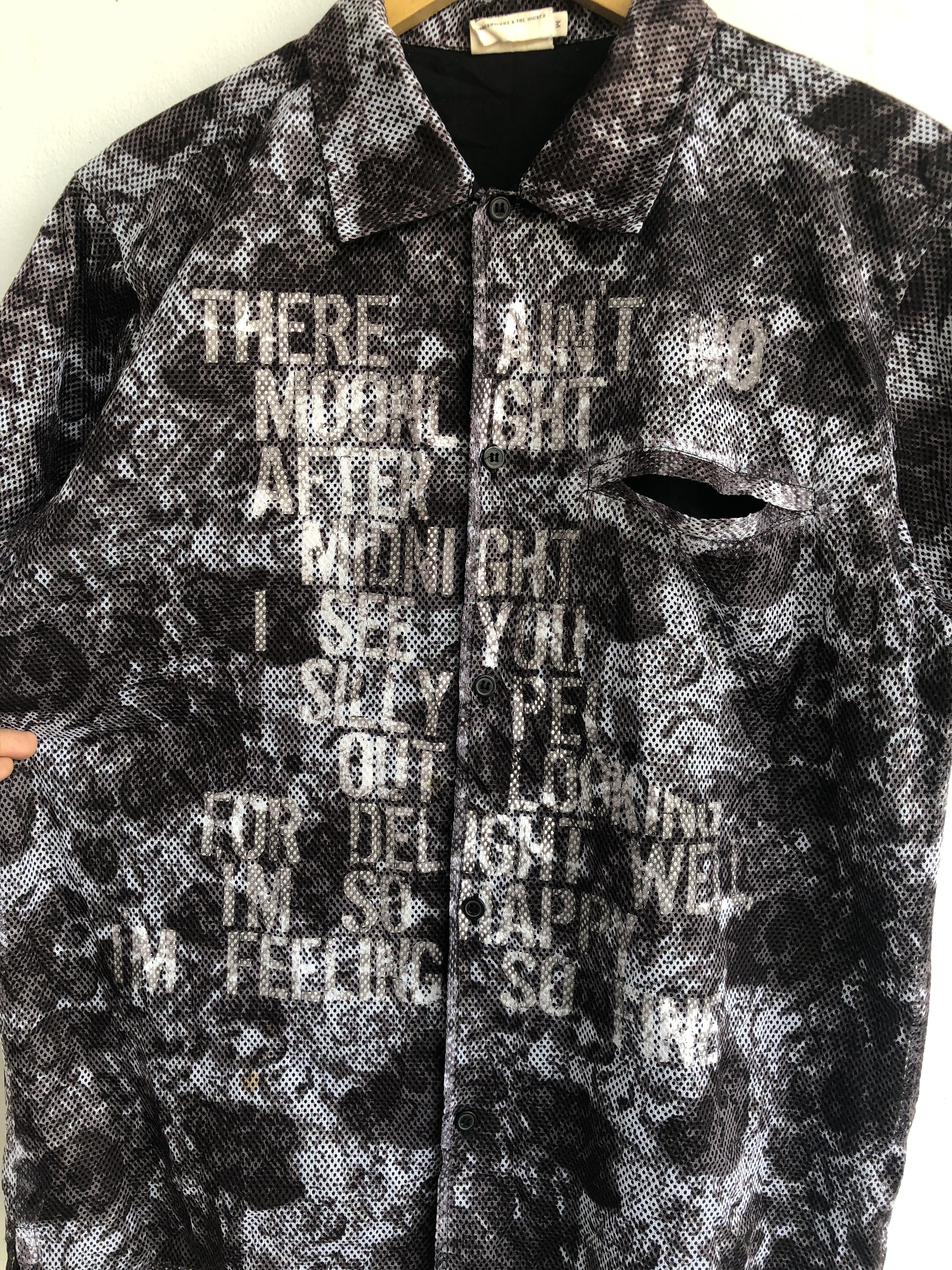 If Six Was Nine × Japanese Brand × Le Grande Bleu (L.G.B.) Y2k Badger Poem mesh button shirt Size US M / EU 48-50 / 2 - 3 Thumbnail