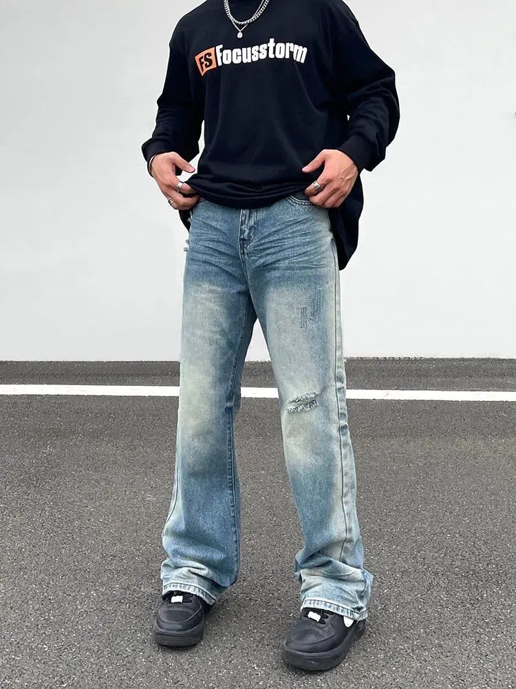 Japanese Brand × Jean Baggy Blue Flared Denim Jeans Size US 34 / EU 50 - 4 Thumbnail
