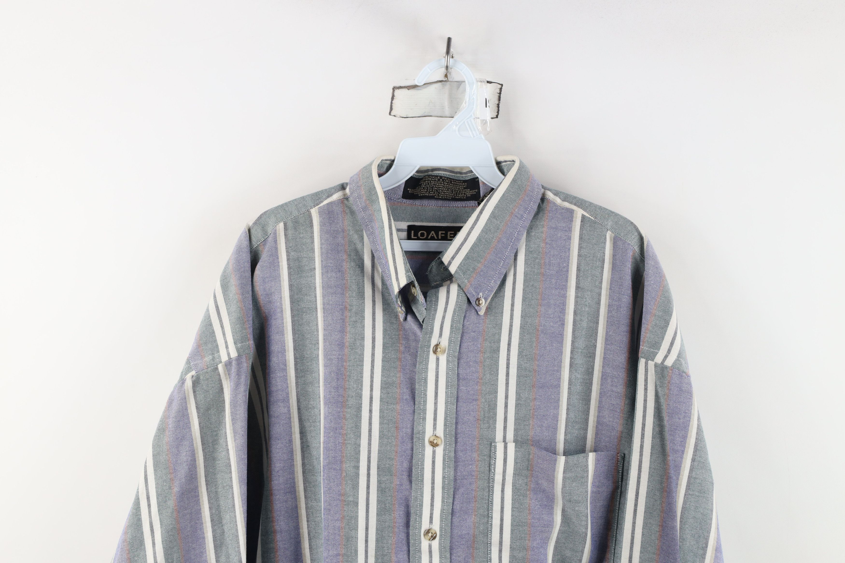 Vintage Vintage 90s Streetwear Block Oxford Cotton Button Down Shirt Size US XL / EU 56 / 4 - 2 Thumbnail