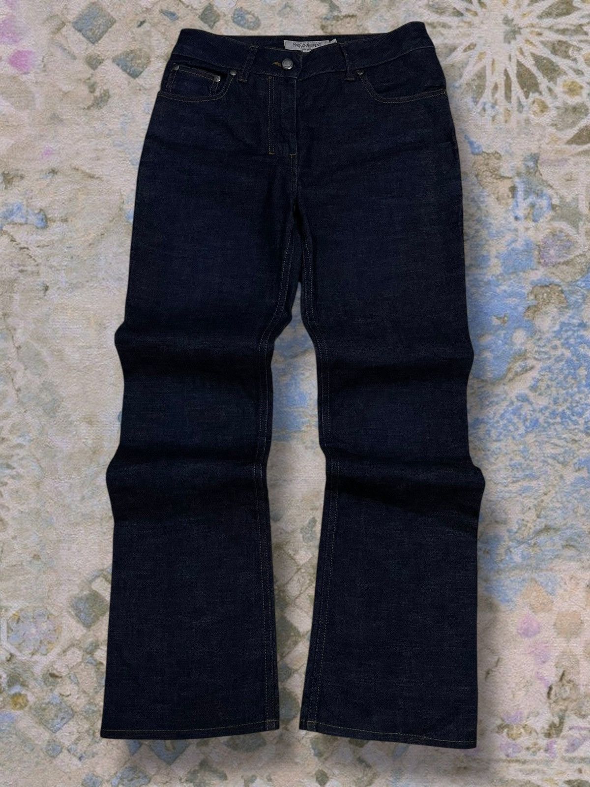 Yves Saint Laurent Vintage Authentic Designer Yves Saint Laurent Flared Denim Size US 27 - 1 Thumbnail