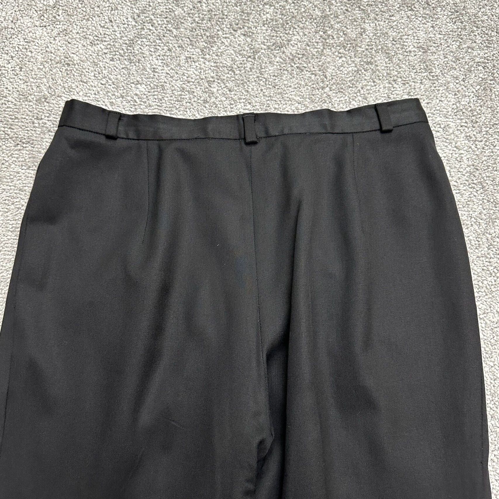 Vintage Bernard Zins Wool Pants Women 30x31 Black Straight Leg High Rise Size 30" / US 8 / IT 44 - 4 Thumbnail