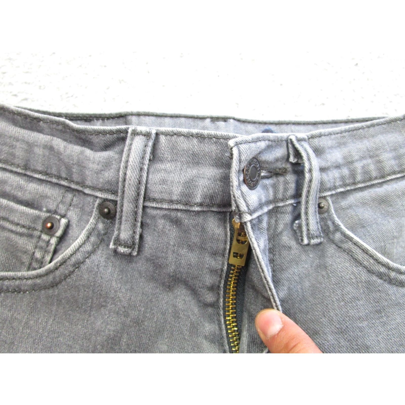 Levi's Levi's Jeans Mens 28x30 Gray 511 Distress Slim Straight Denim Pants Size US 28 / EU 44 - 7 Thumbnail
