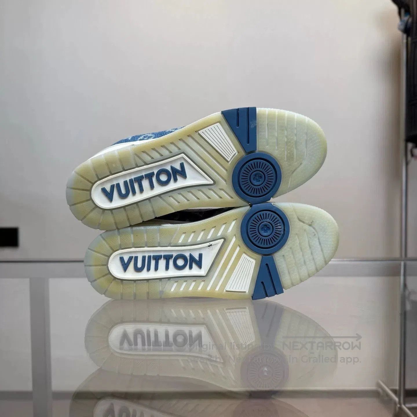 Louis Vuitton LV Trainer Blue Denim Sneakers. Size US 8.5 / EU 41-42 - 7 Thumbnail