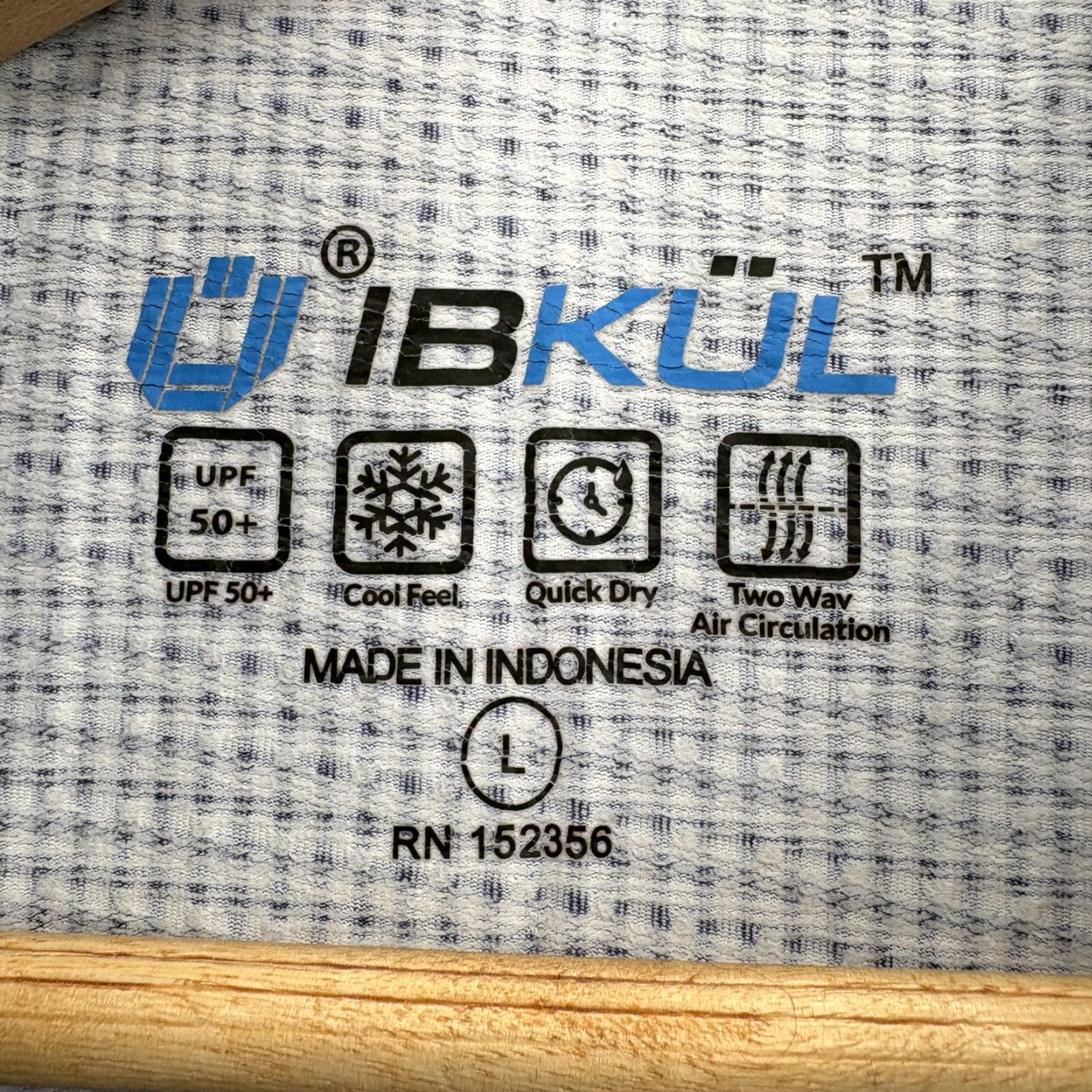 Vintage IBKUL Polo Shirt Mens L Blue Check UPF 50+ Golf Performance Quick Dry Travel Shirt Size US L / EU 52-54 / 3 - 3 Thumbnail
