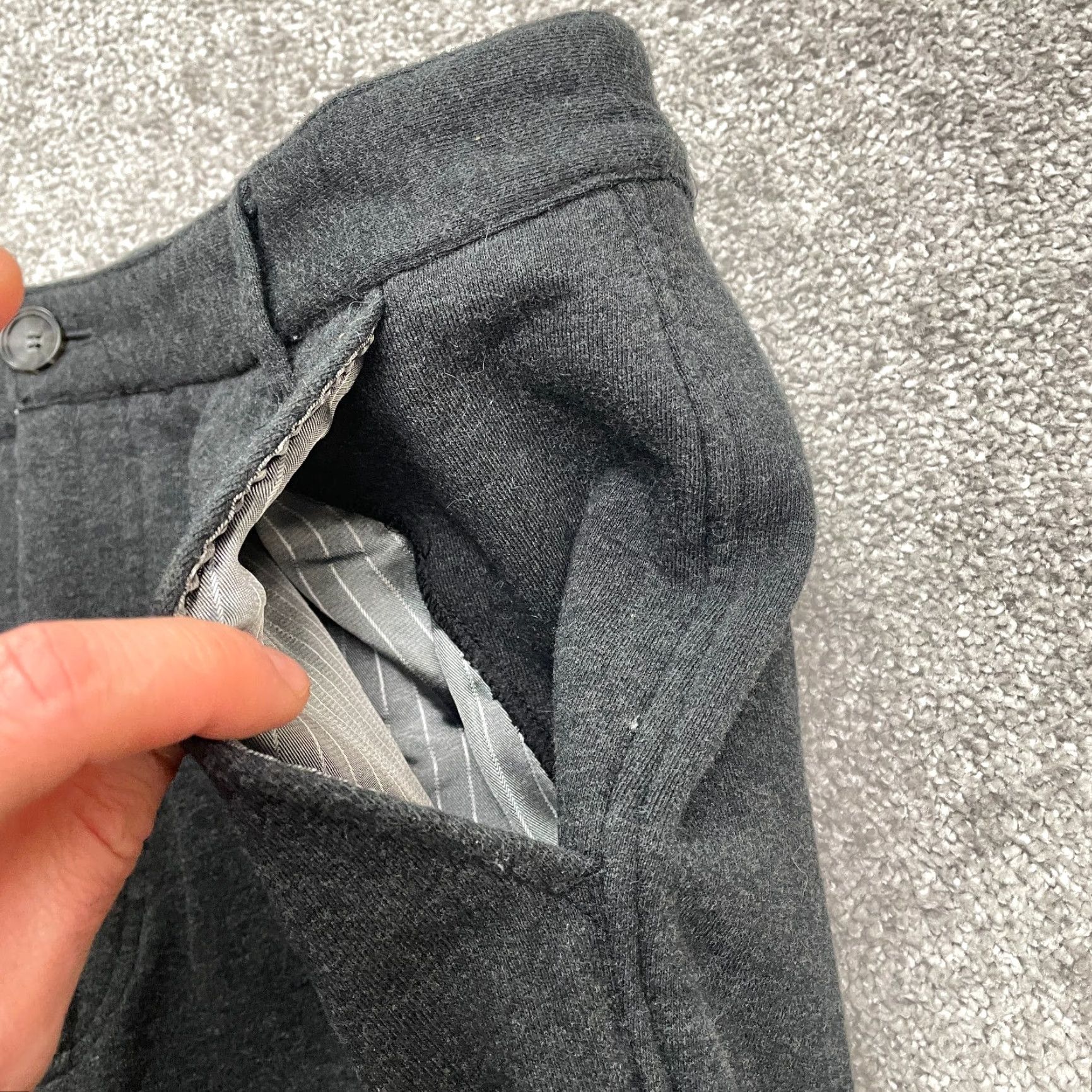 Vintage VINTAGE Betabrand Men's Dress Pants 38x28 Gray Knit Straight Classic City Business Size US 38 / EU 54 - 4 Thumbnail