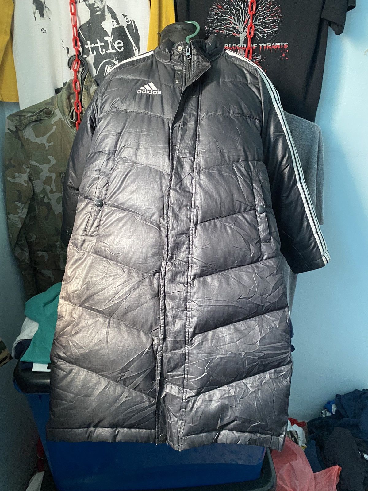 Adidas × Vintage Adidas Black Puffer Parkas No faded🚀 Size US L / EU 52-54 / 3 - 2 Thumbnail