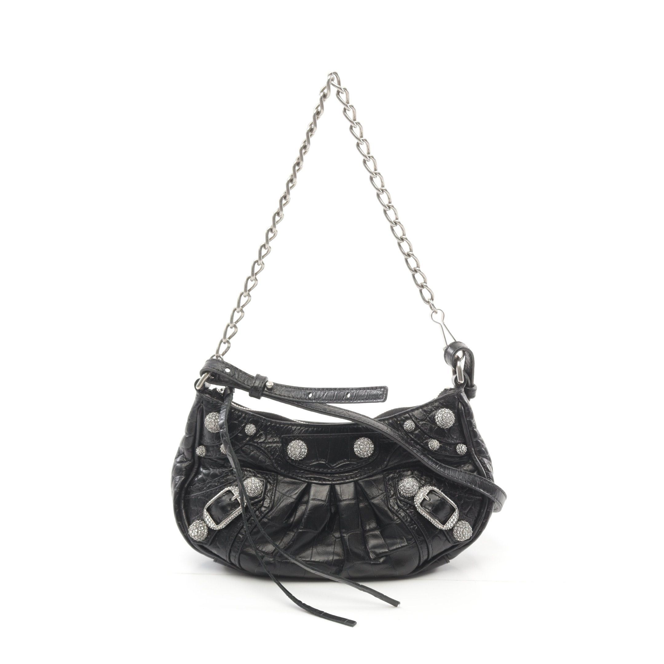 Balenciaga Balenciaga Le Cagole Mini Bb Cagoule Chain Handbag Leather Black Size ONE SIZE - 1 Thumbnail
