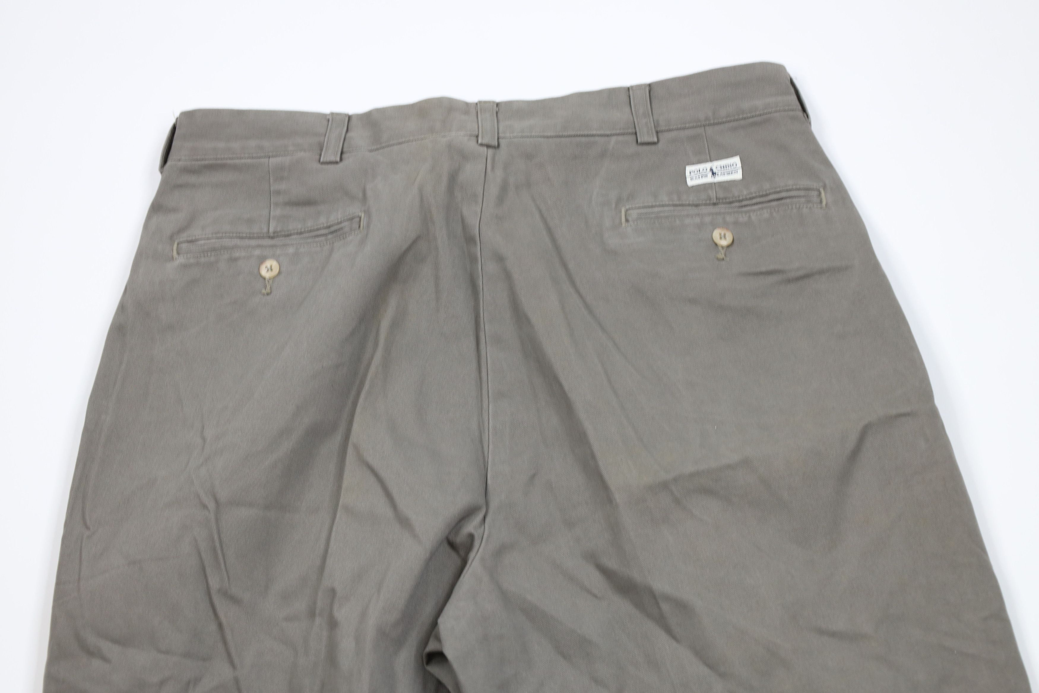 Ralph Lauren Vintage 90s Ralph Lauren Wide Leg Chino Pants Gray Cotton Size US 34 / EU 50 - 12 Thumbnail