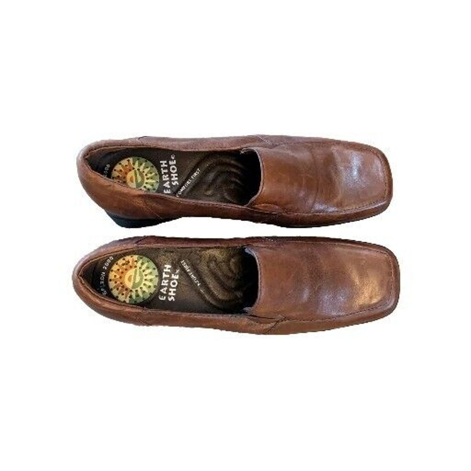 Other Earth Shoes Brown Leather Slip On Loafers Rubber Soles 8.5 Size US 8.5 / IT 38.5 - 7 Thumbnail