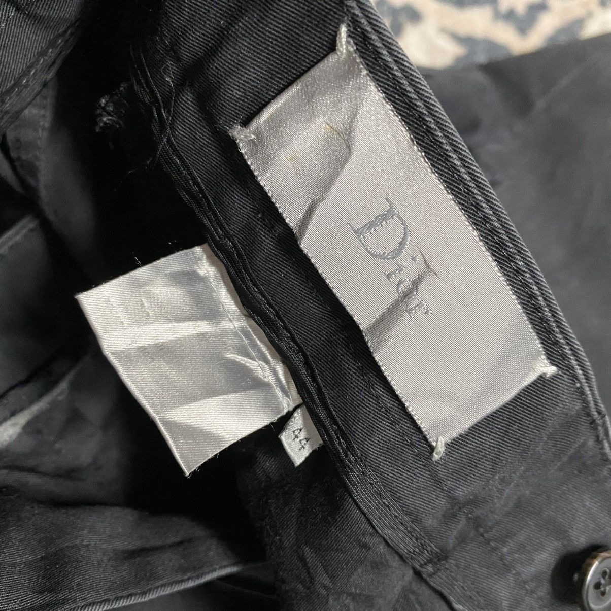 Dior × Hedi Slimane SS04 'STRIP' Dior Homme Black Faded Pants Leather Trimmed Size US 29 - 23 Thumbnail